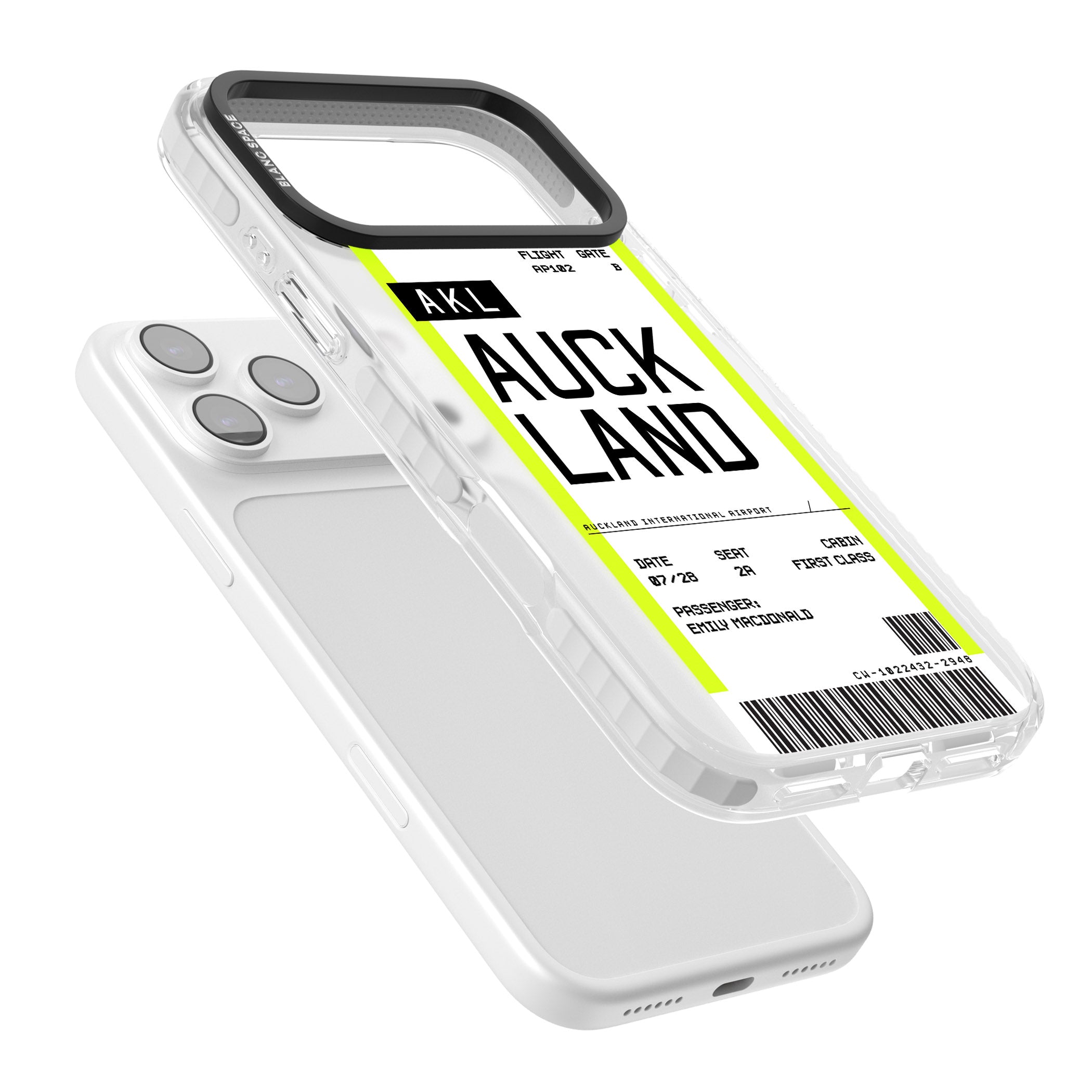 Personalised Auckland Boarding Pass iPhone 17 Pro Impact Pro Clear Phone Case Colours