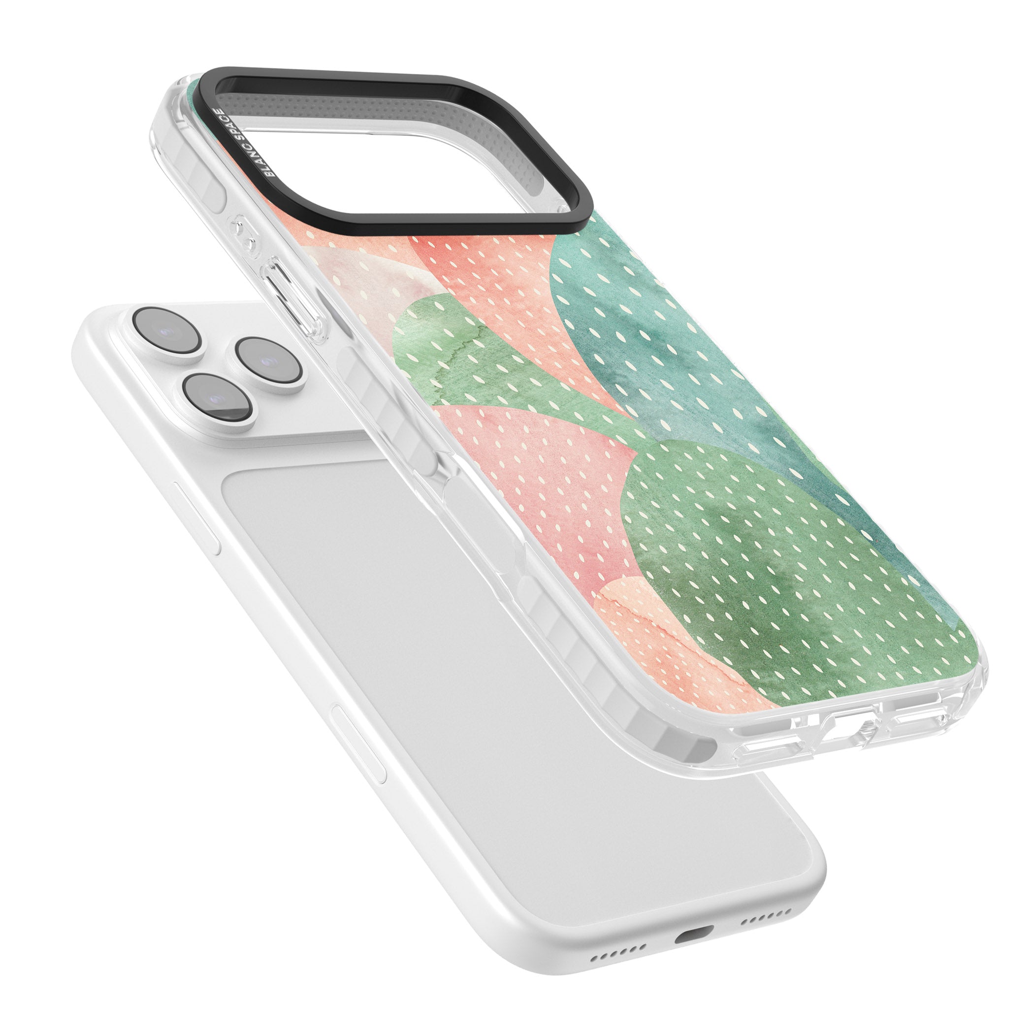 Pastel Cacti Pattern iPhone 17 Pro Impact Pro Clear Phone Case Colours