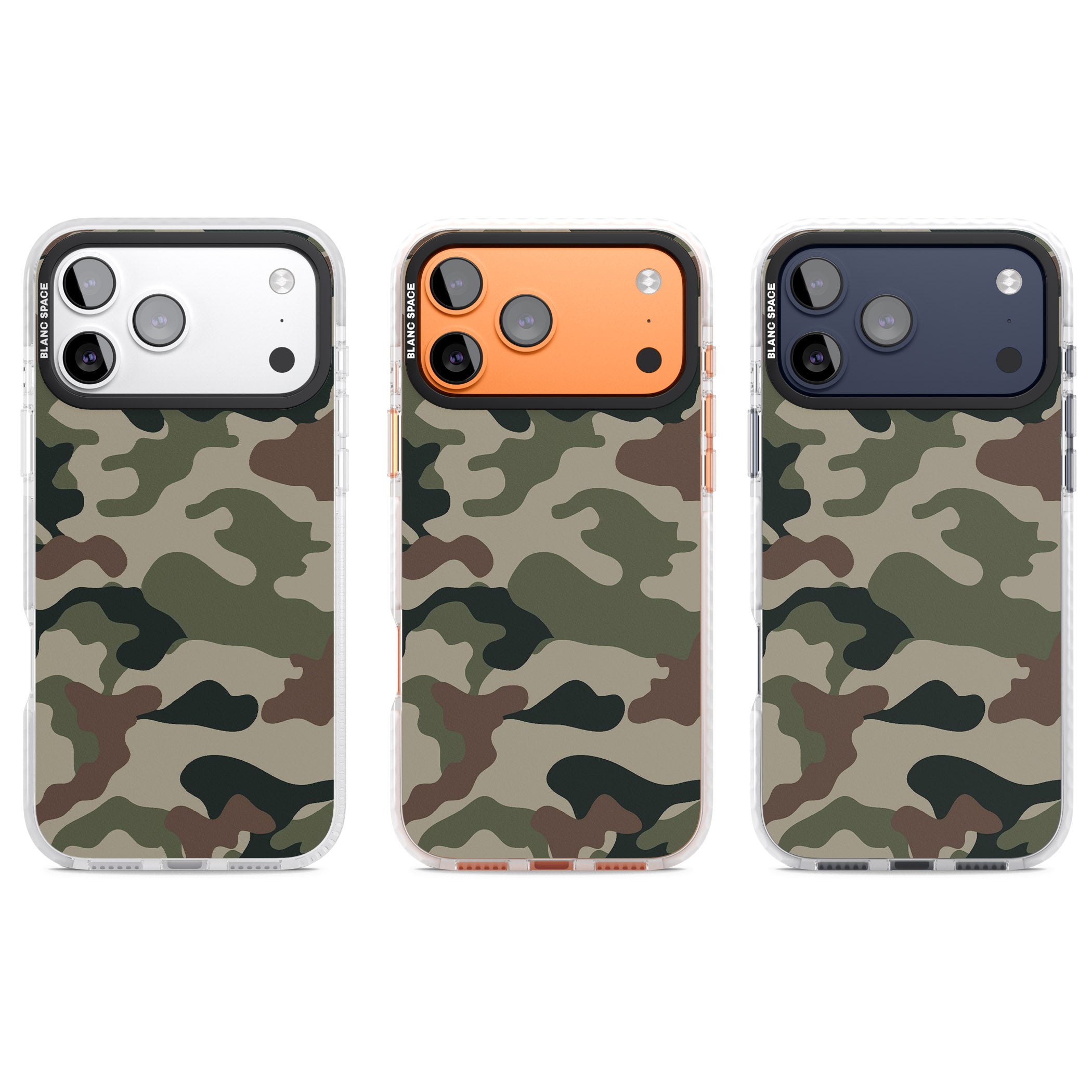 Woodland British Camo iPhone 17 Pro Impact Pro Clear Phone Case APT Impact Protection