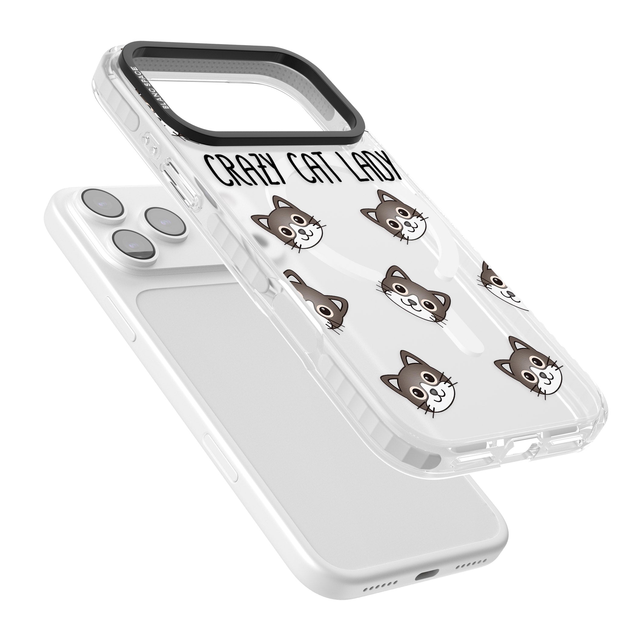 Crazy Cat Lady iPhone 17 Pro Impact Pro Clear Phone Case Colours
