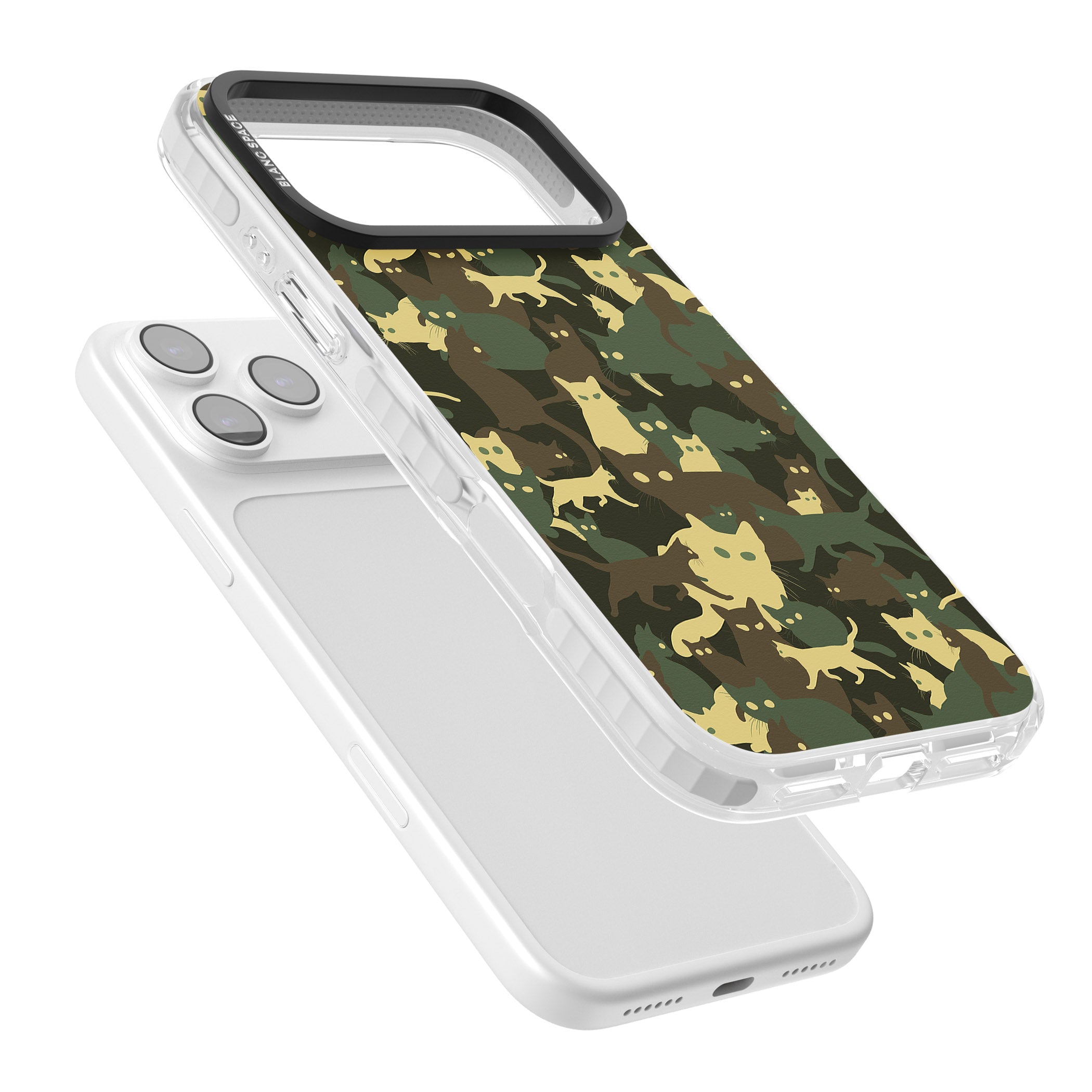 Forest Cat Camo iPhone 17 Pro Impact Pro Clear Phone Case Colours