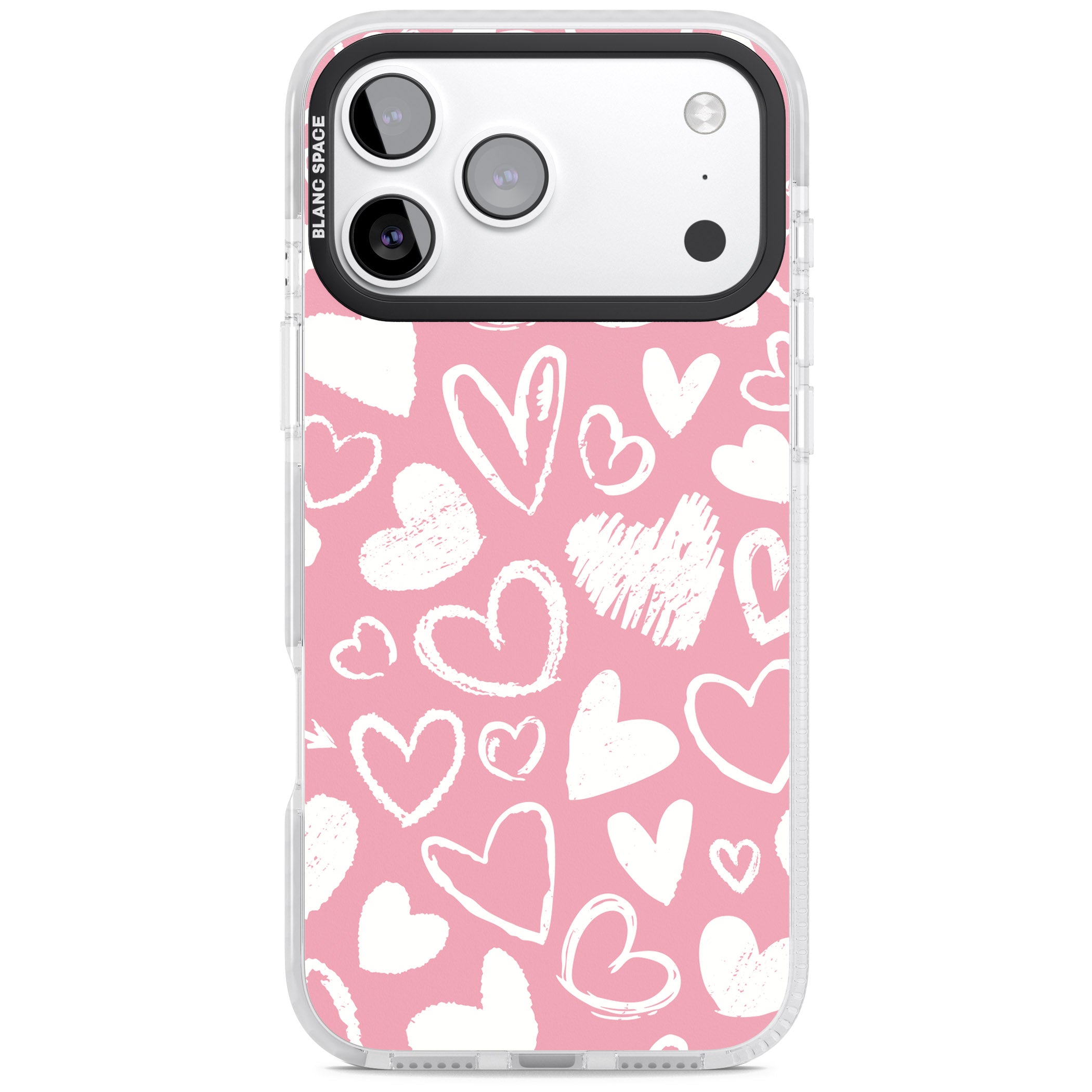 Chalk Hearts iPhone 17 Pro Impact Pro Clear Phone Case