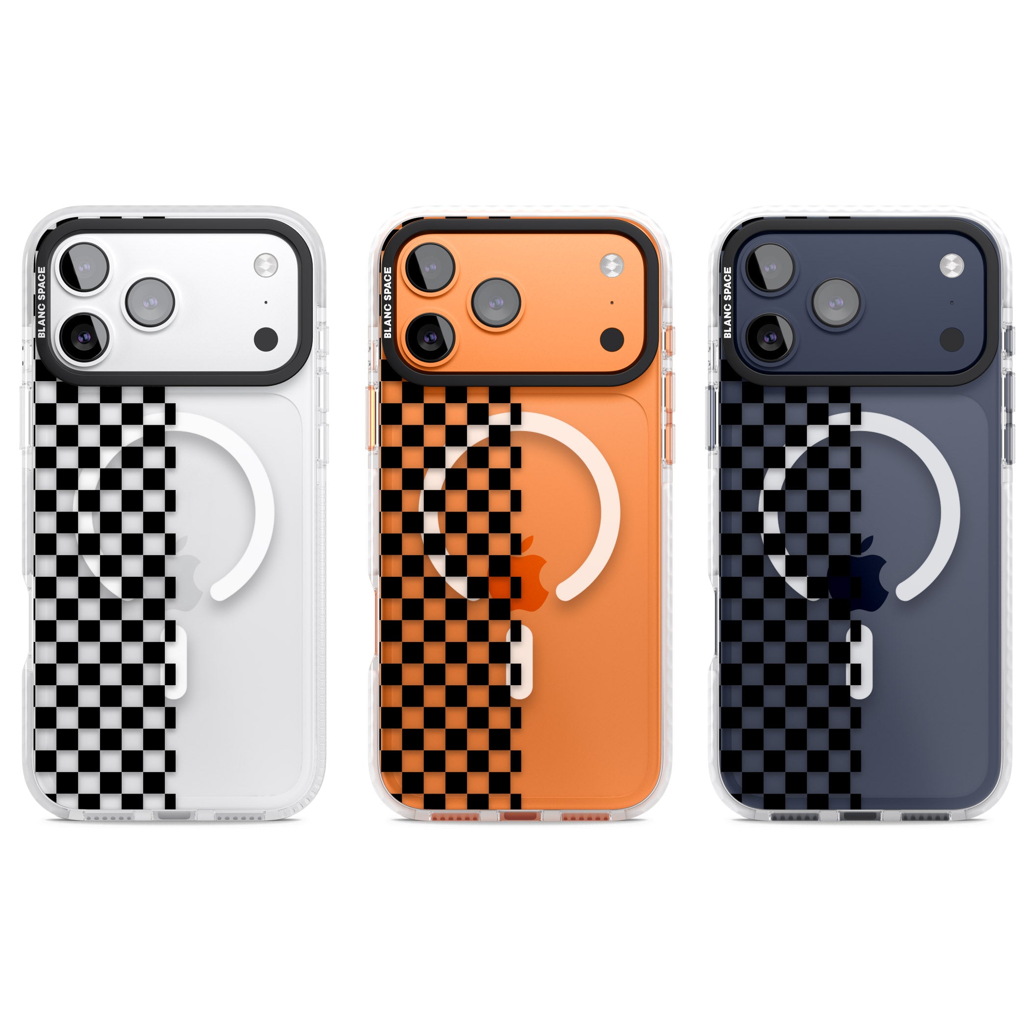 Checker: Half Black Check On Clear iPhone 17 Pro Impact Pro Clear Phone Case APT Impact Protection