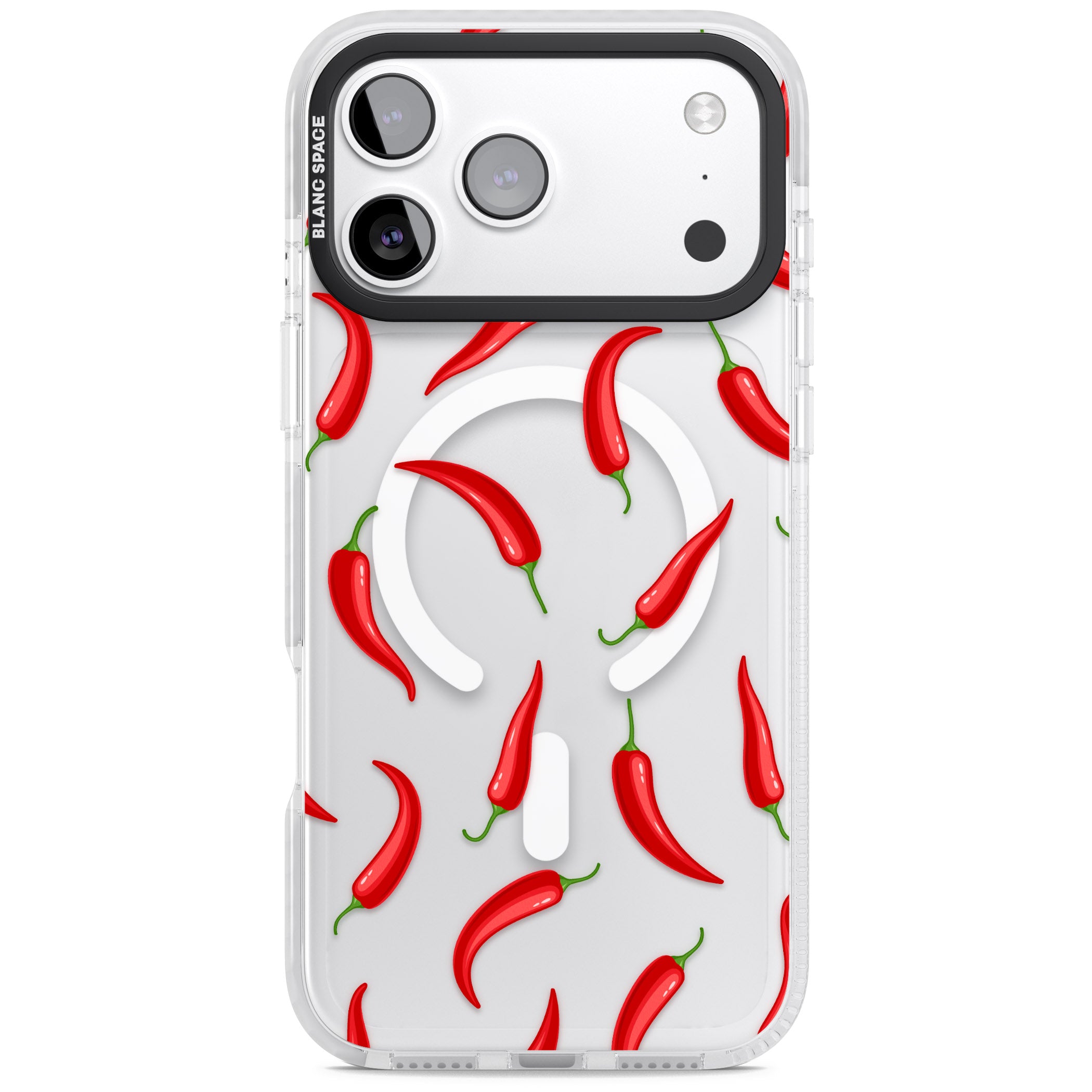 Chilli Pattern iPhone 17 Pro Impact Pro Clear Phone Case