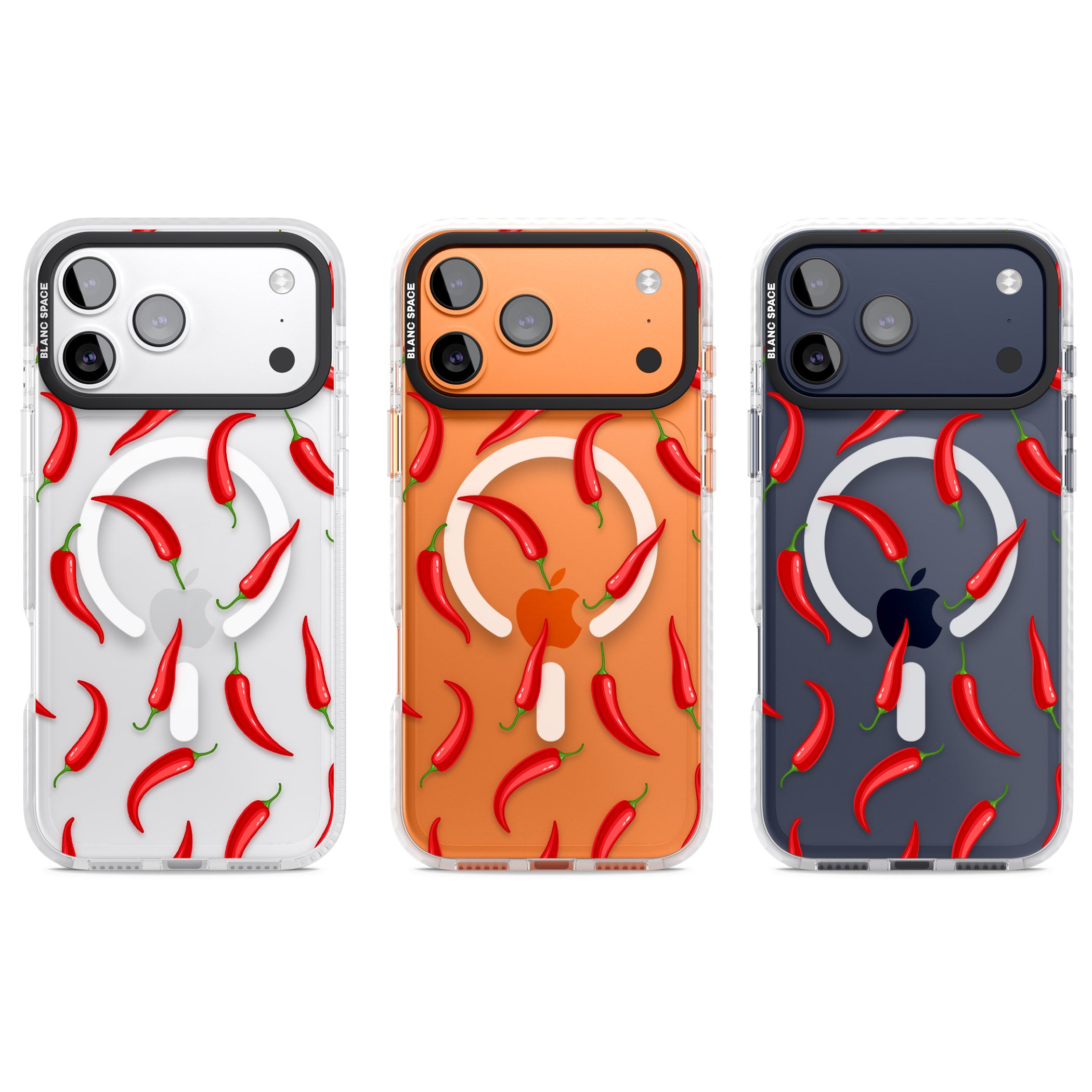 Chilli Pattern iPhone 17 Pro Impact Pro Clear Phone Case APT Impact Protection