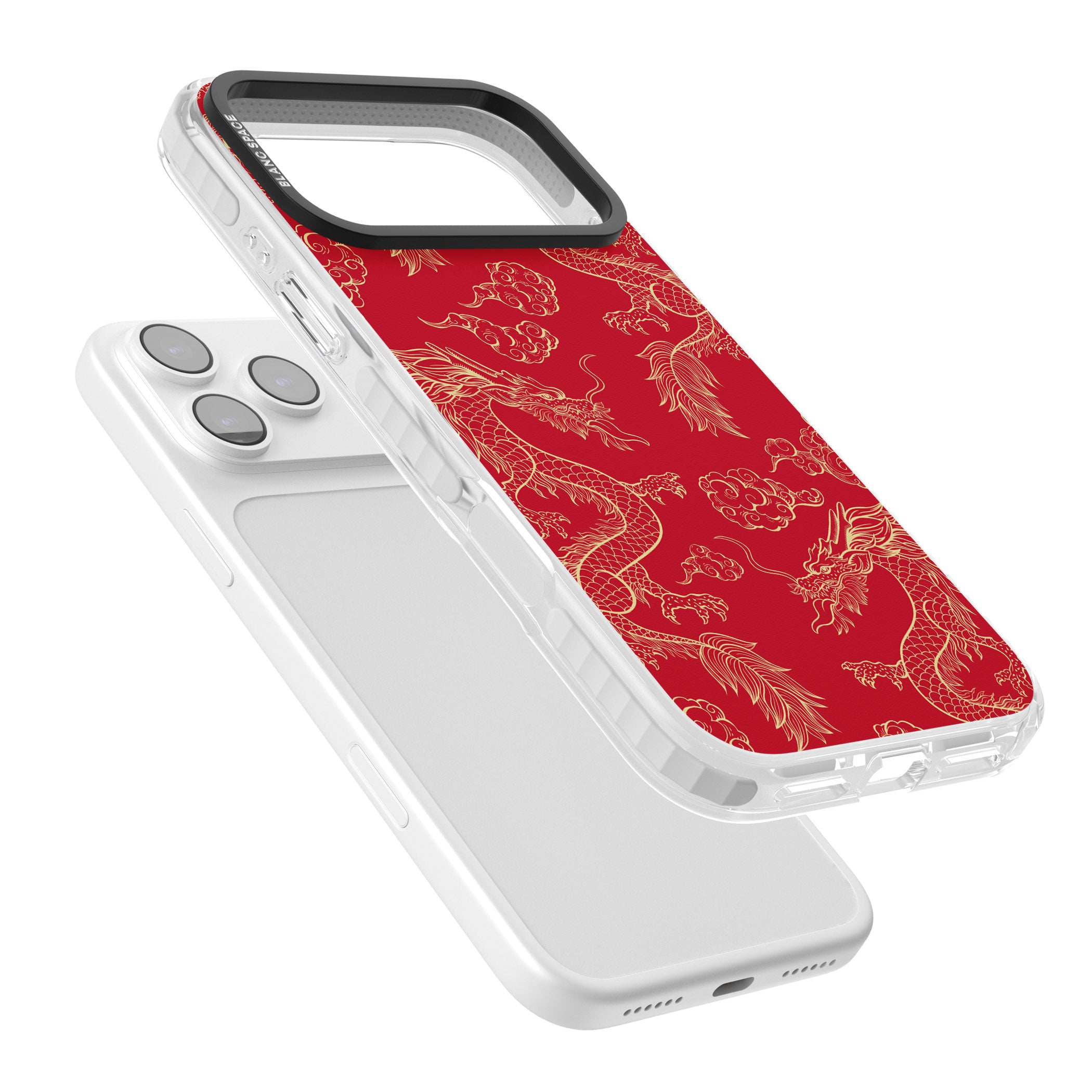 Red And Gold Dragon Pattern iPhone 17 Pro Impact Pro Clear Phone Case Colours
