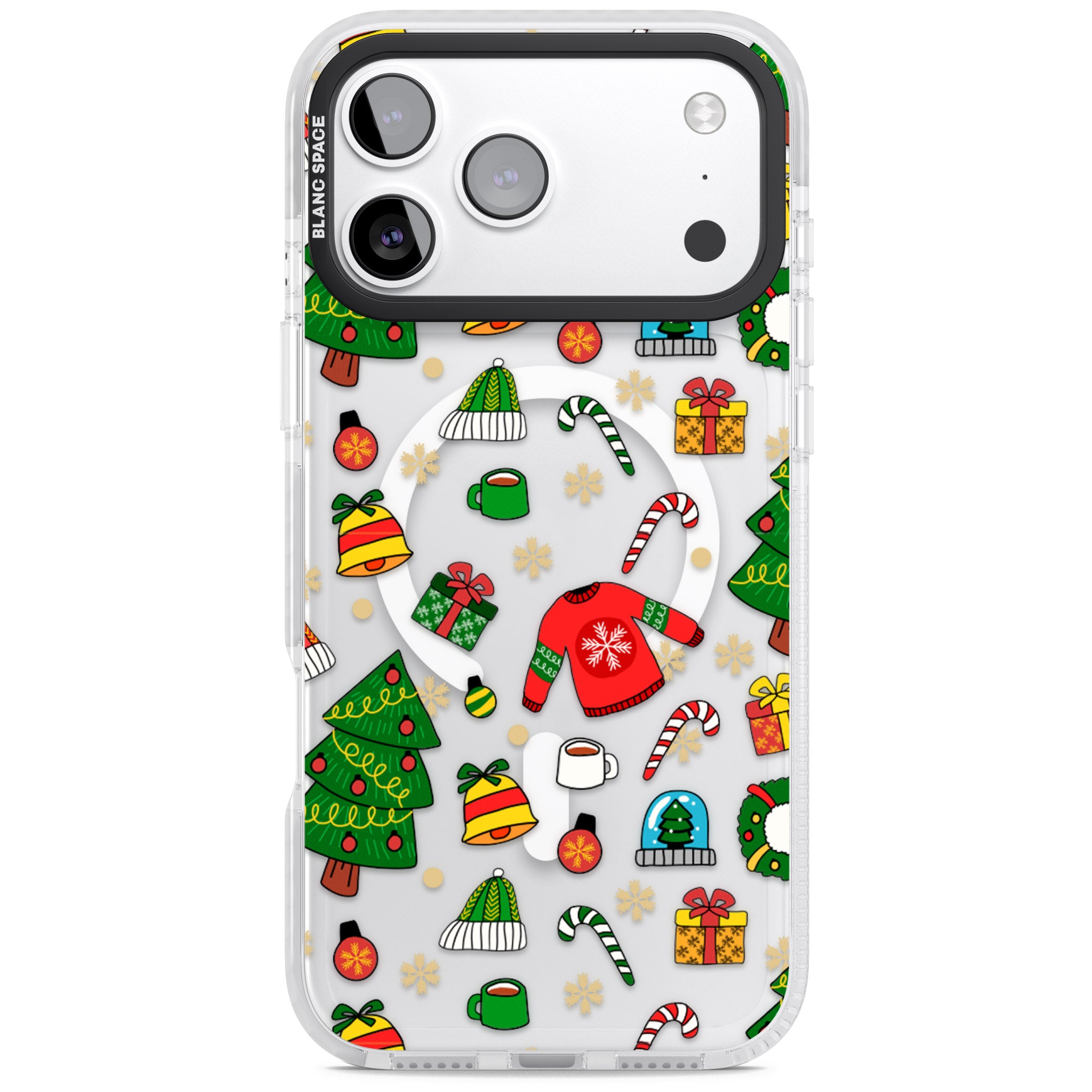 Christmas Mixture Pattern iPhone 17 Pro Impact Pro Clear Phone Case