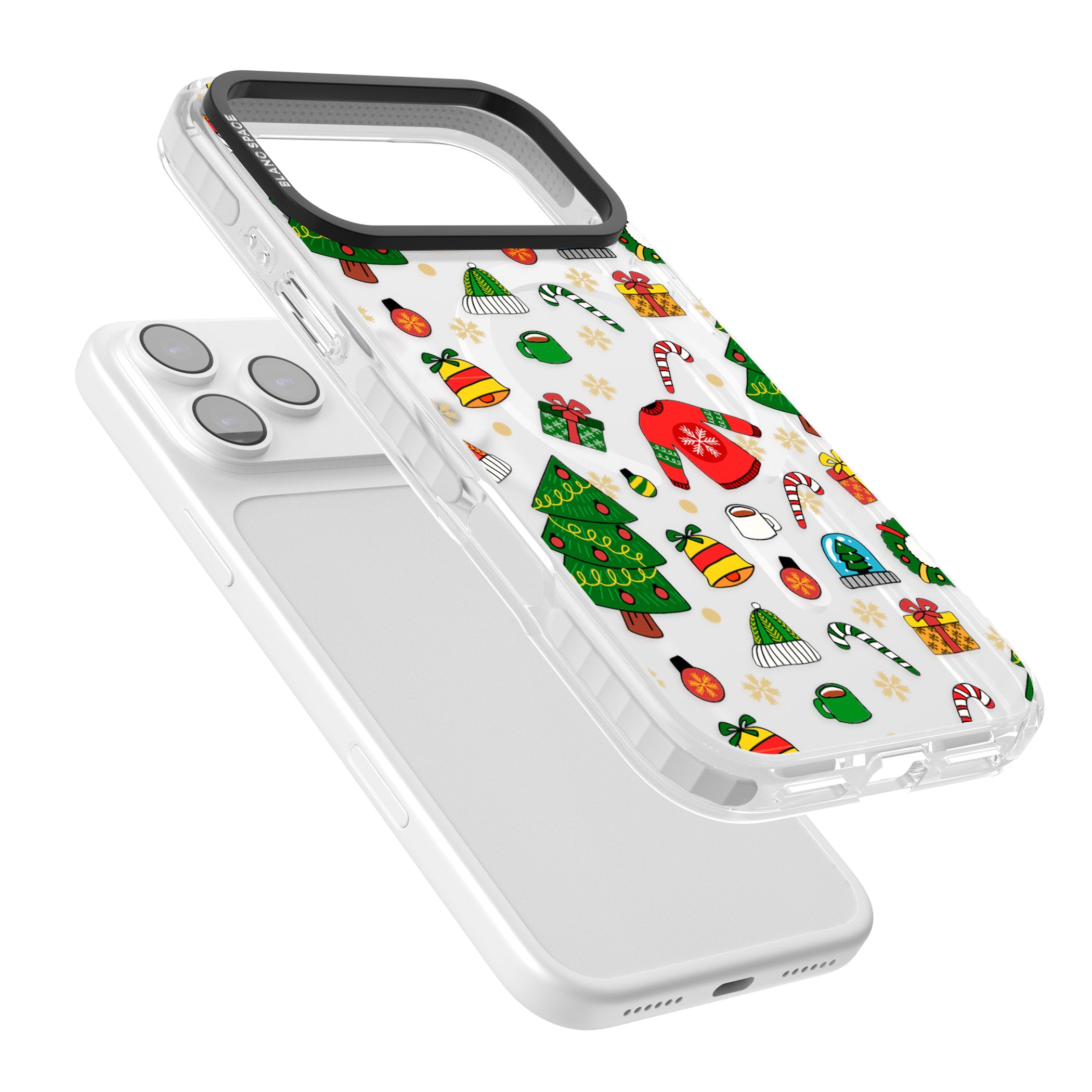 Christmas Mixture Pattern iPhone 17 Pro Impact Pro Clear Phone Case Colours