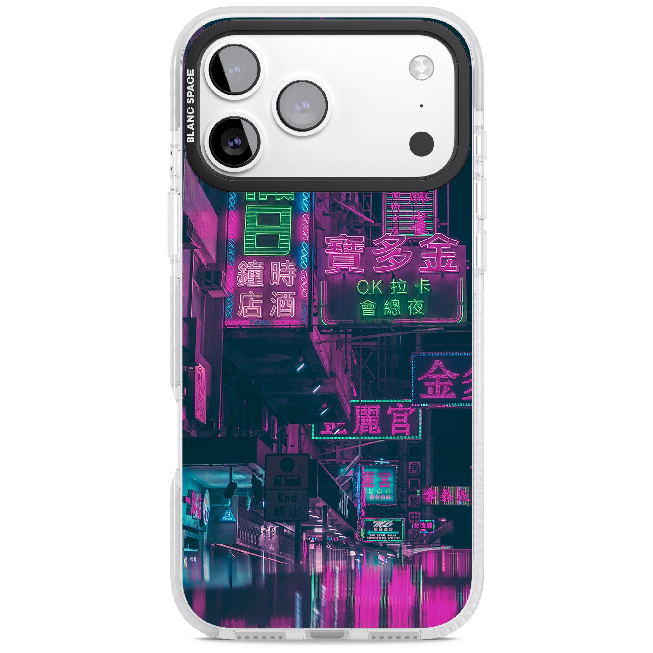 Neon Night Strip iPhone 17 Pro Impact Pro Clear Phone Case