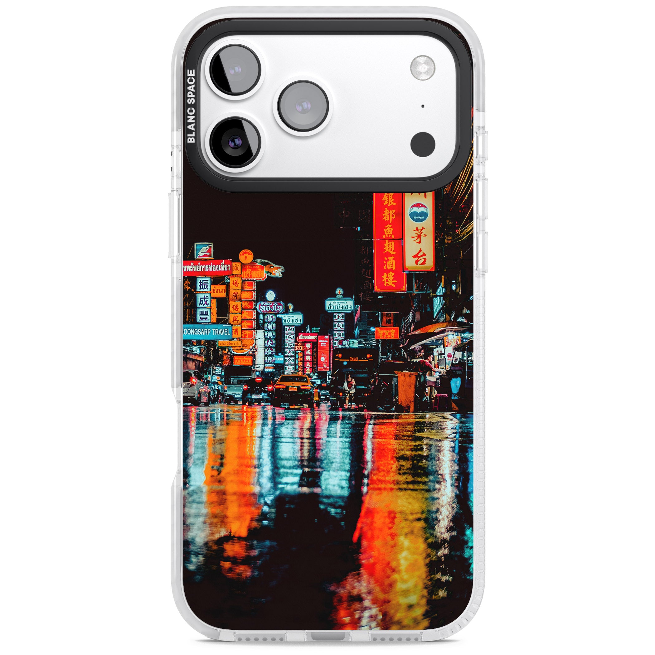 Neon City iPhone 17 Pro Impact Pro Clear Phone Case