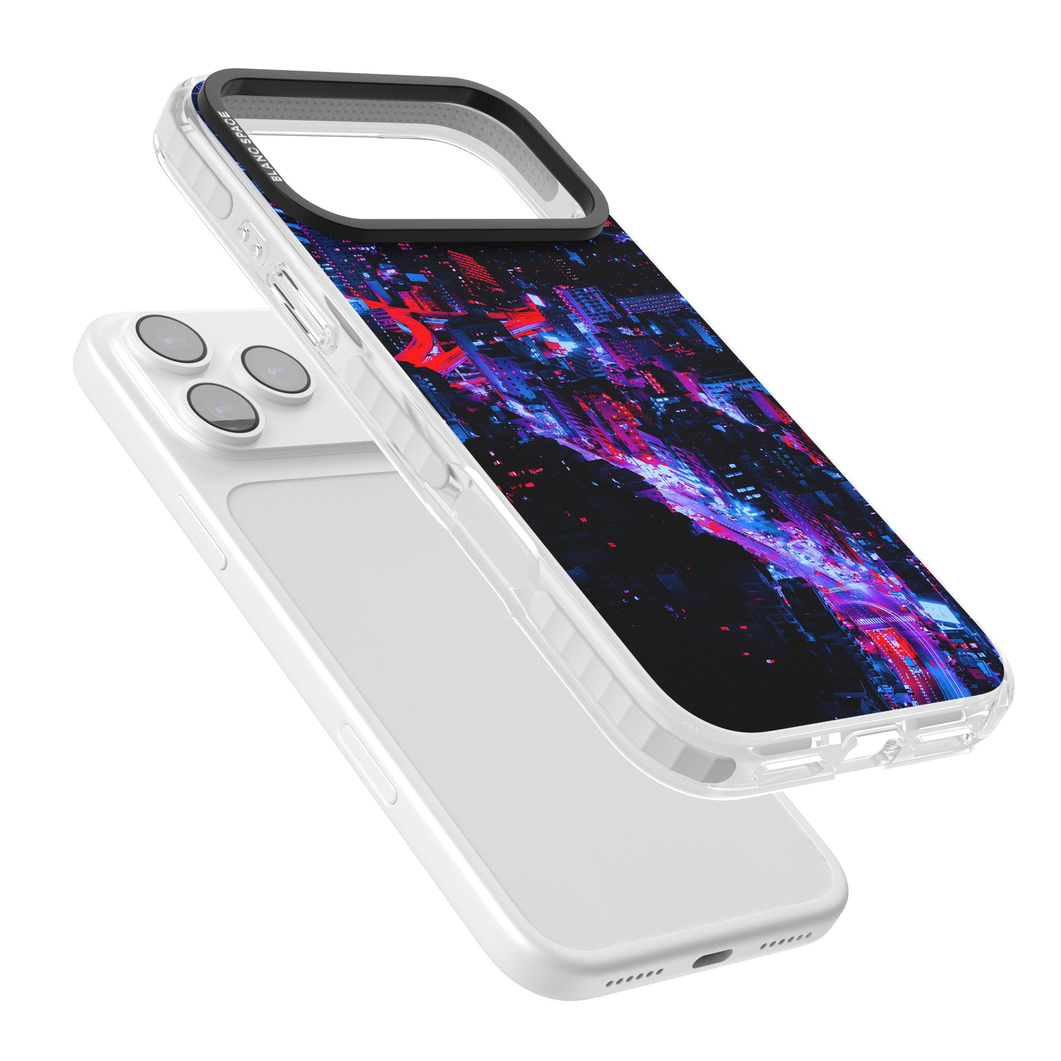 Neon Cityscape iPhone 17 Pro Impact Pro Clear Phone Case Colours