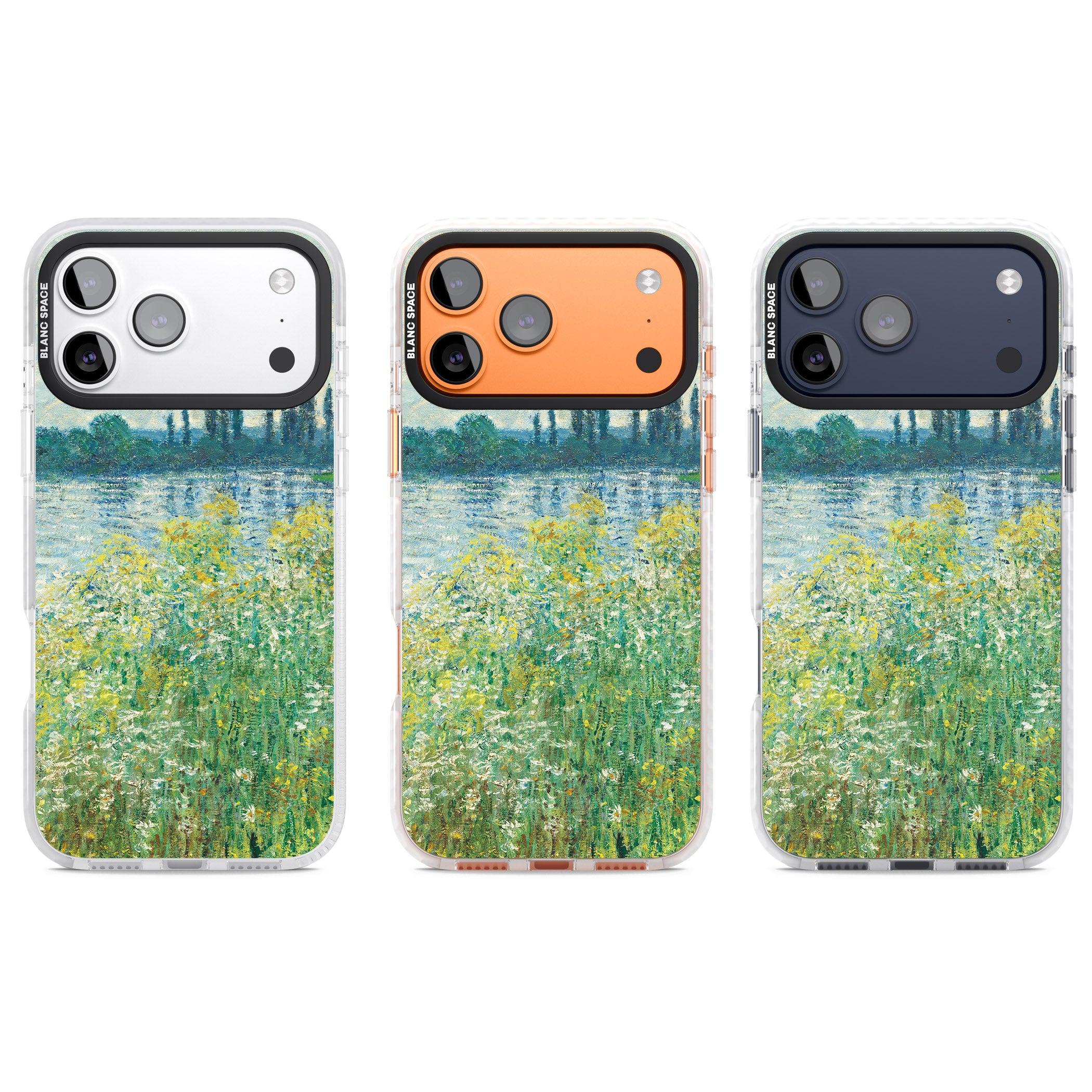 Banks Of The Seine By Claude Monet iPhone 17 Pro Impact Pro Clear Phone Case APT Impact Protection