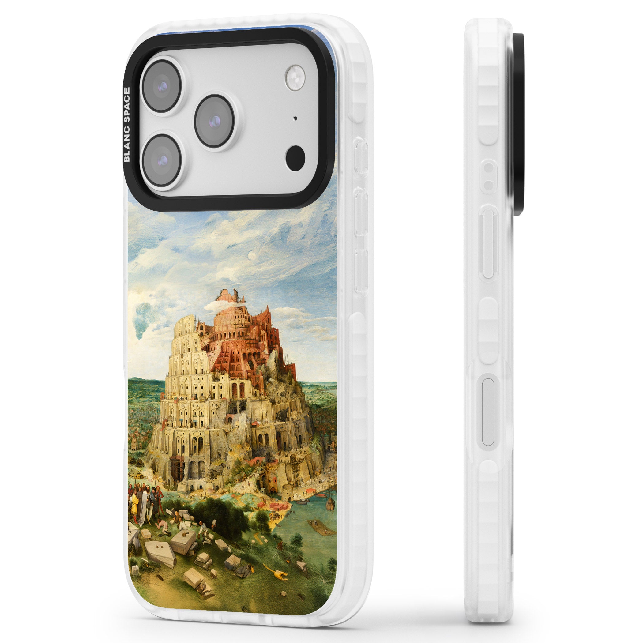 Tower Of Babel iPhone 17 Pro Impact Pro Clear Phone Case Side Profile
