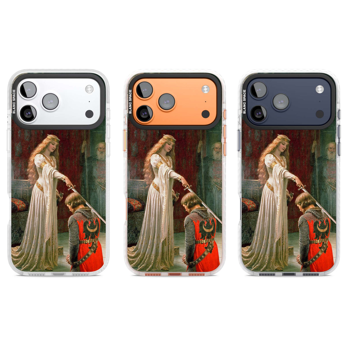 The Accolade renaissance art iPhone case featuring Edmund Blair Leighton's painting of a queen knighting a kneeling knight | Impact Magsafe case for iPhone 17 Pro, iPhone 17 Pro Max