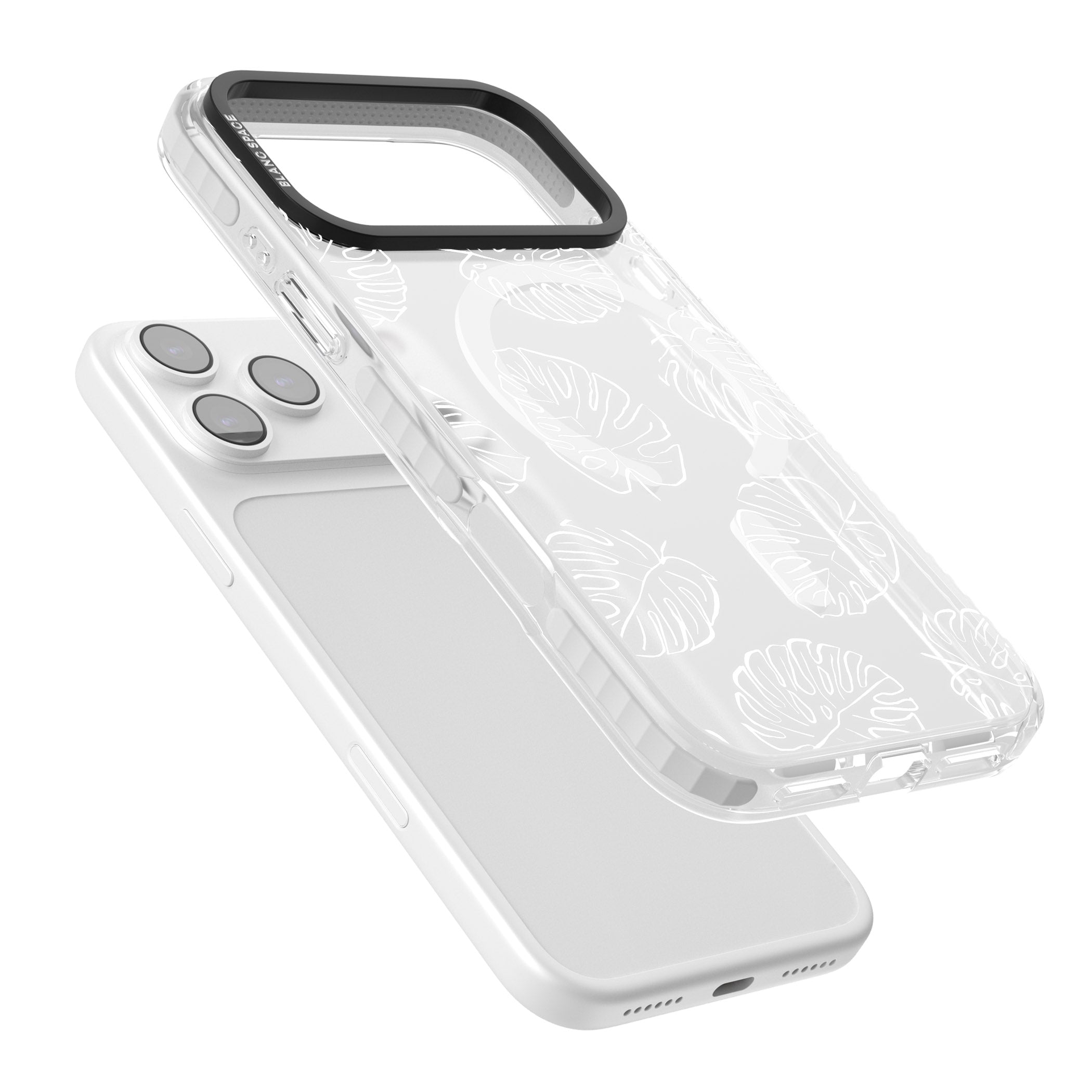 Monstera Outline iPhone 17 Pro Impact Pro Clear Phone Case Colours