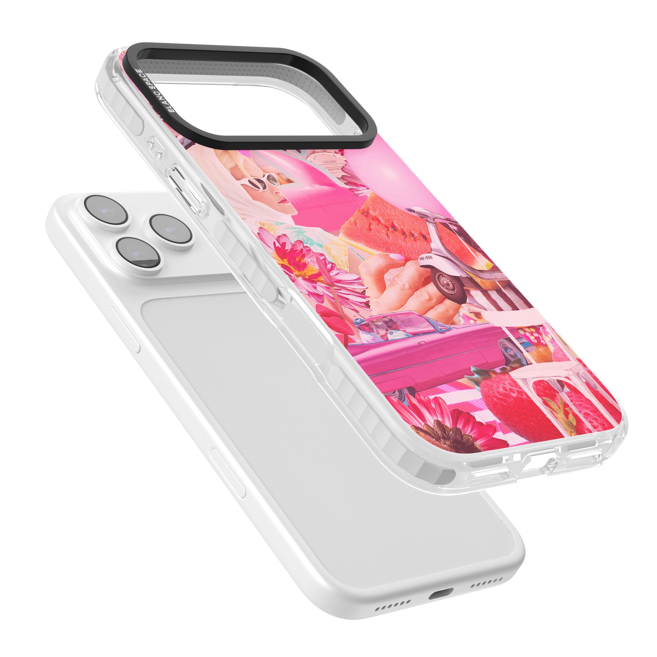 Retro Pink Glamour iPhone 17 Pro Impact Pro Clear Phone Case Colours