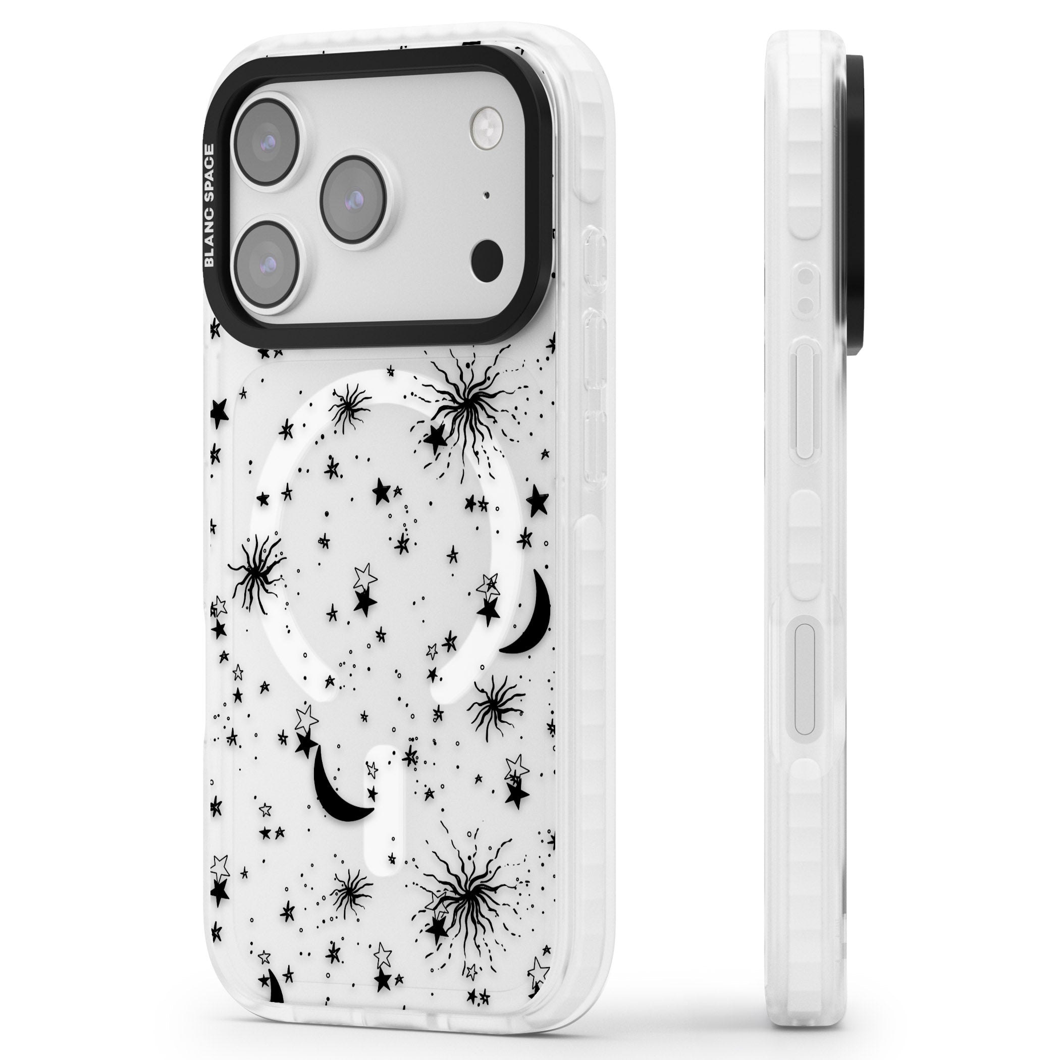 Celestial Night iPhone 17 Pro Impact Pro Clear Phone Case Side Profile
