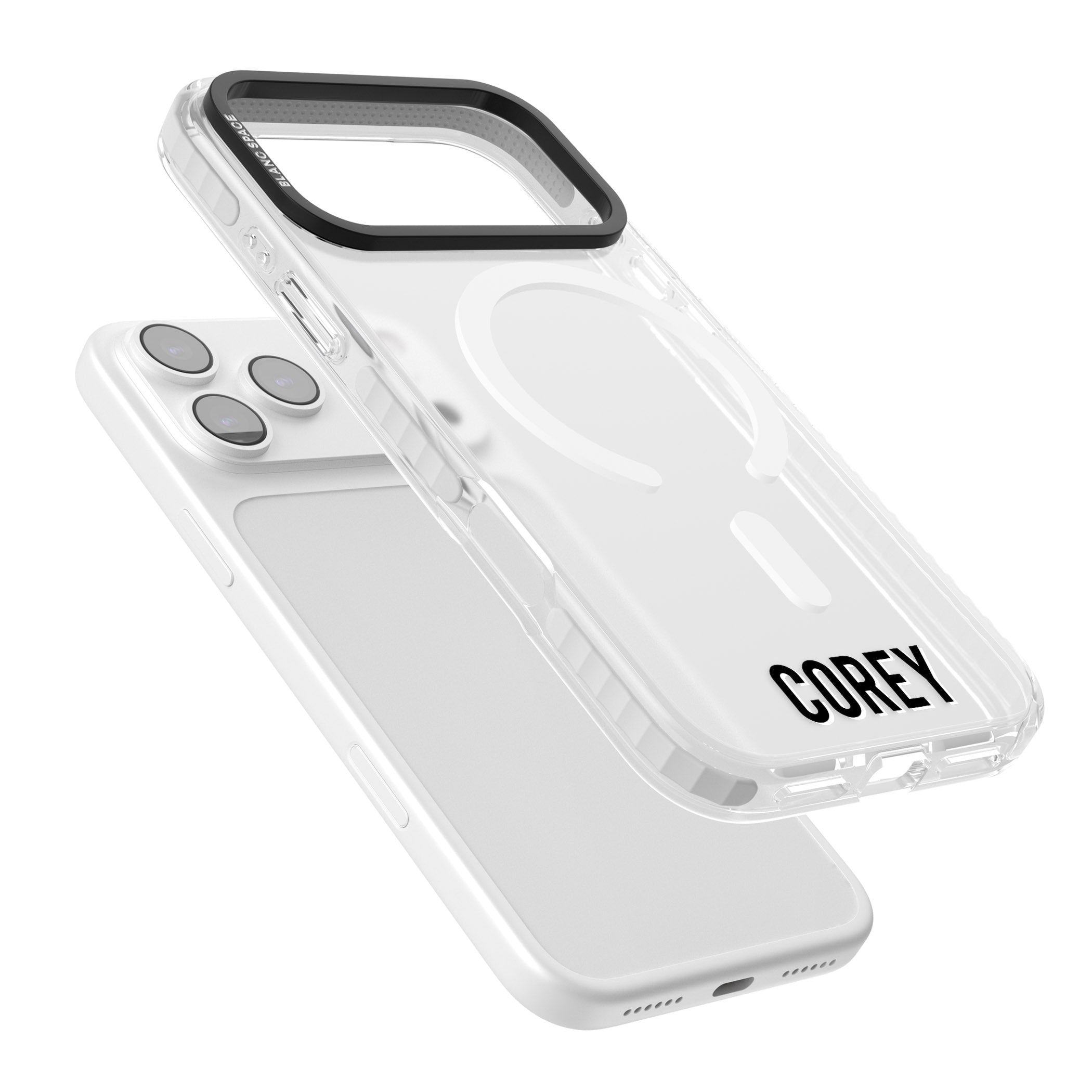 Personalised Bottom Name iPhone 17 Pro Impact Pro Clear Phone Case Colours