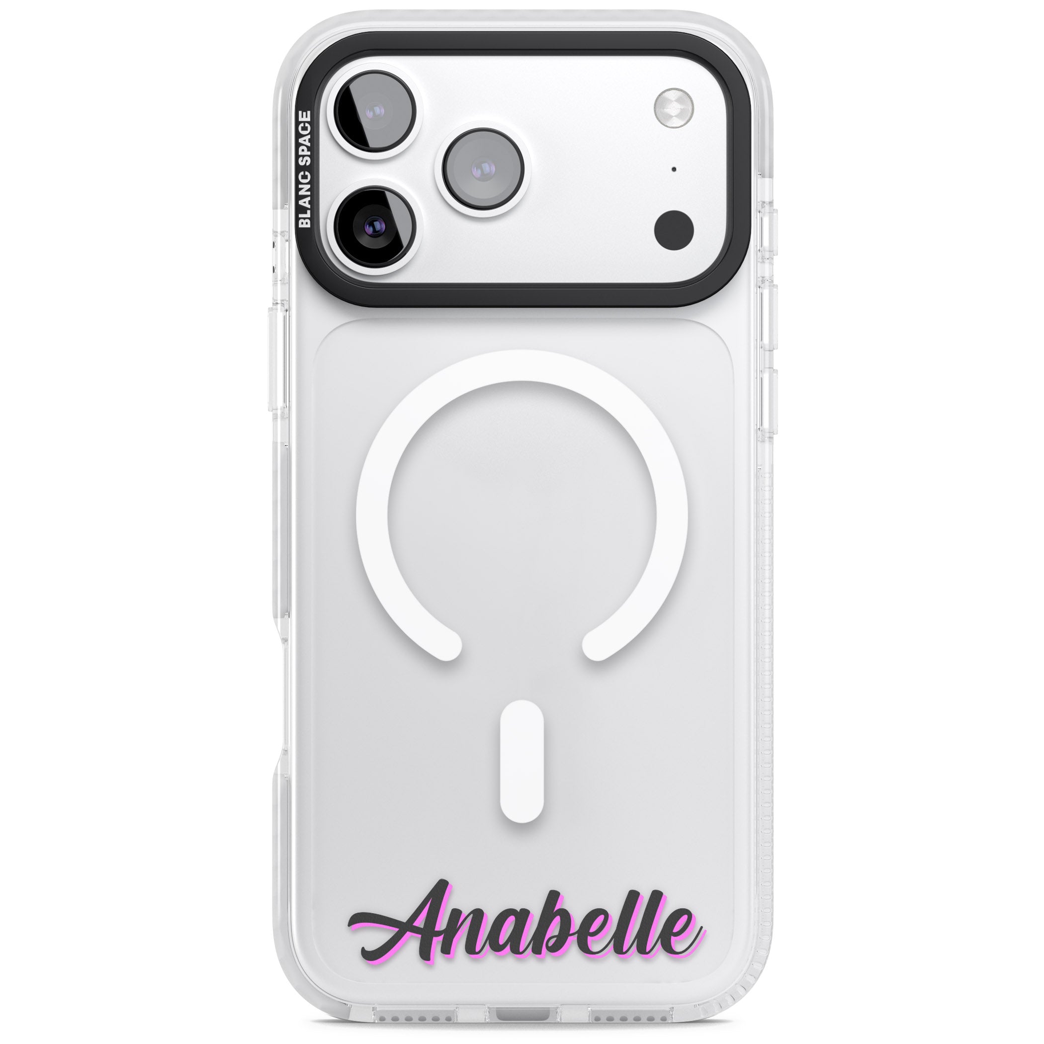 Personalised Cute Bottom Name iPhone 17 Pro Impact Pro Clear Phone Case