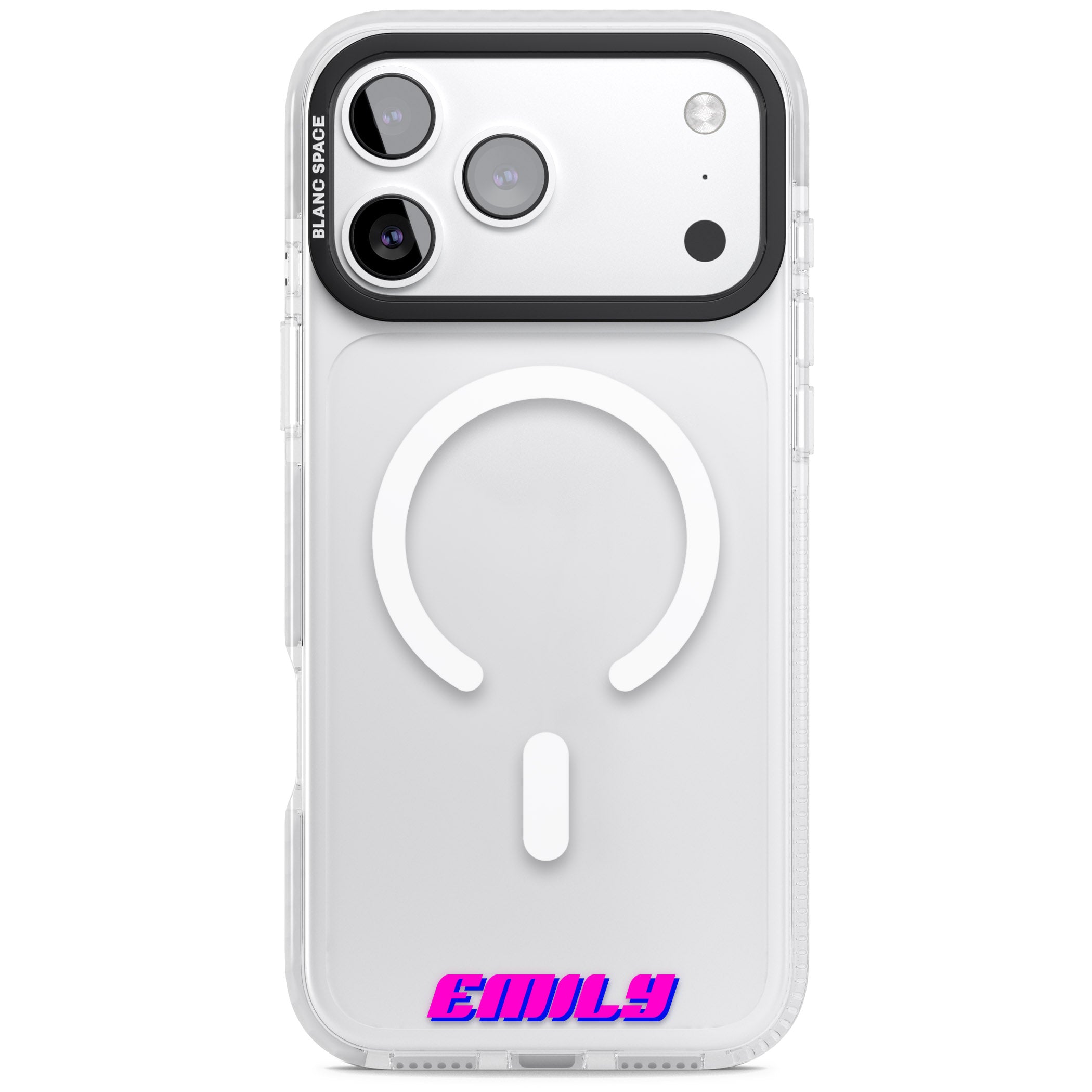 Personalised Cool Bottom Name iPhone 17 Pro Impact Pro Clear Phone Case