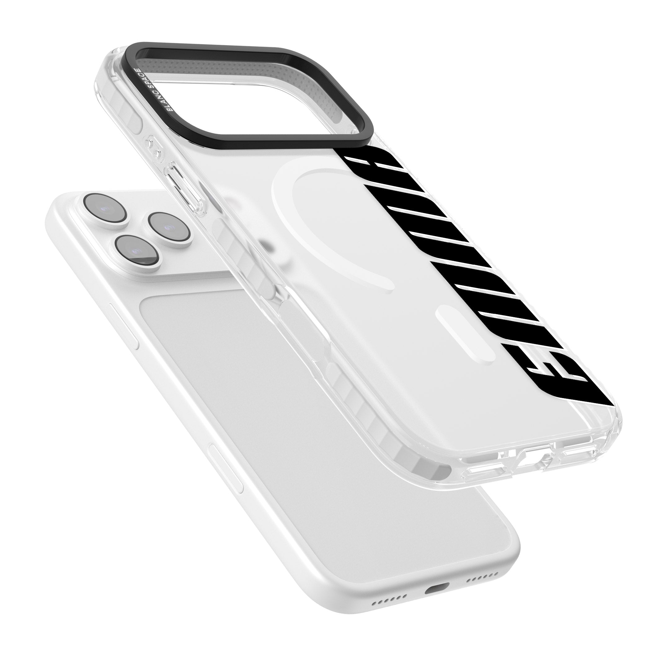 Personalised Vertical Bold Name iPhone 17 Pro Impact Pro Clear Phone Case Colours