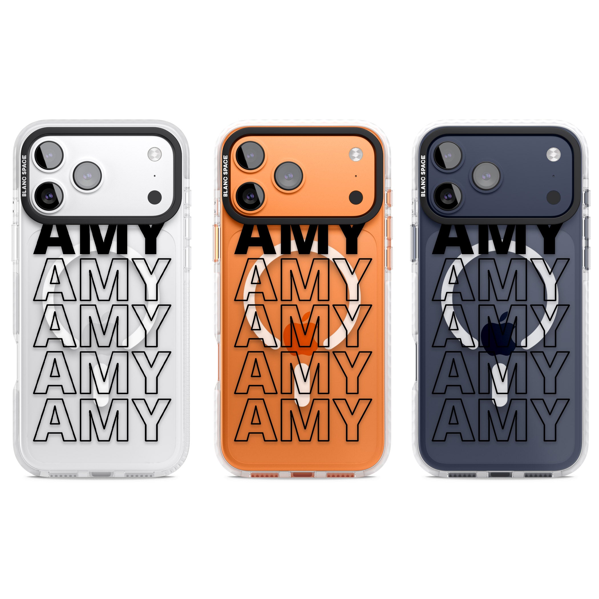 Personalised Bold Continous Name iPhone 17 Pro Impact Pro Clear Phone Case APT Impact Protection