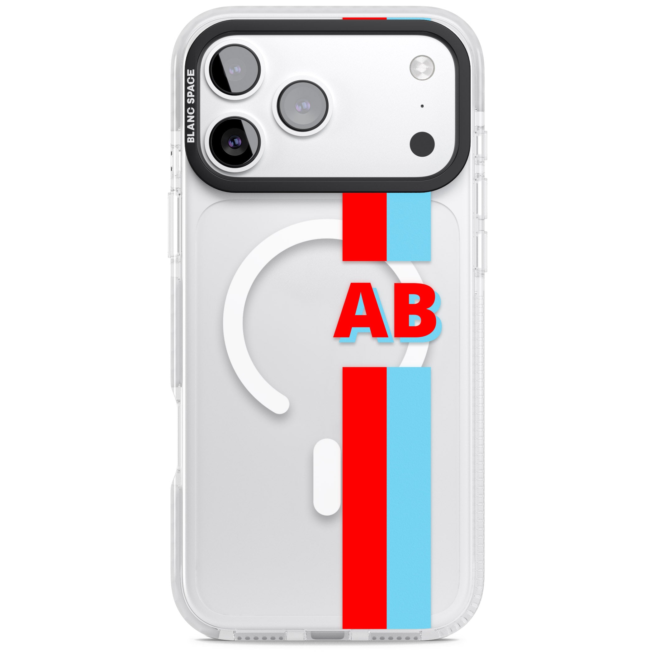 Personalised Bold Striped iPhone 17 Pro Impact Pro Clear Phone Case