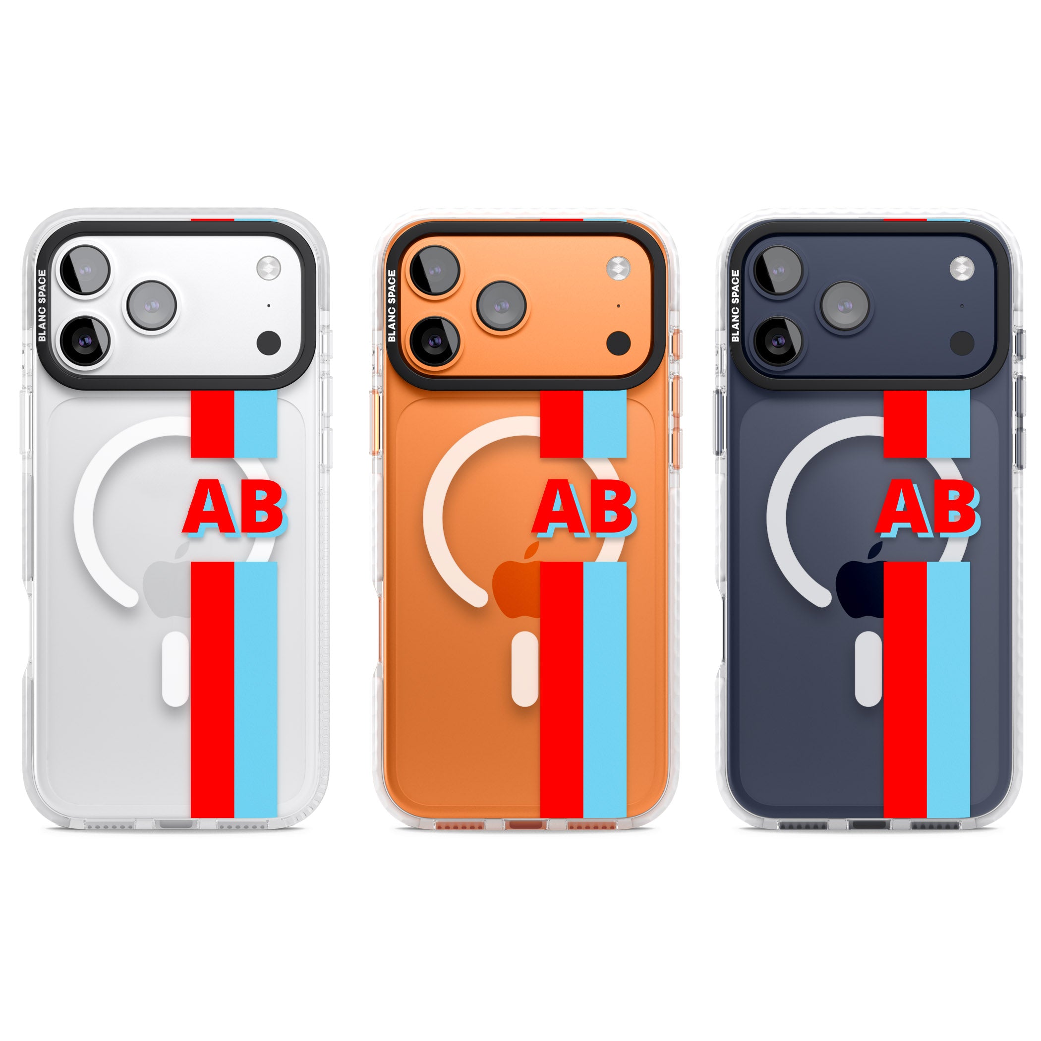 Personalised Bold Striped iPhone 17 Pro Impact Pro Clear Phone Case APT Impact Protection