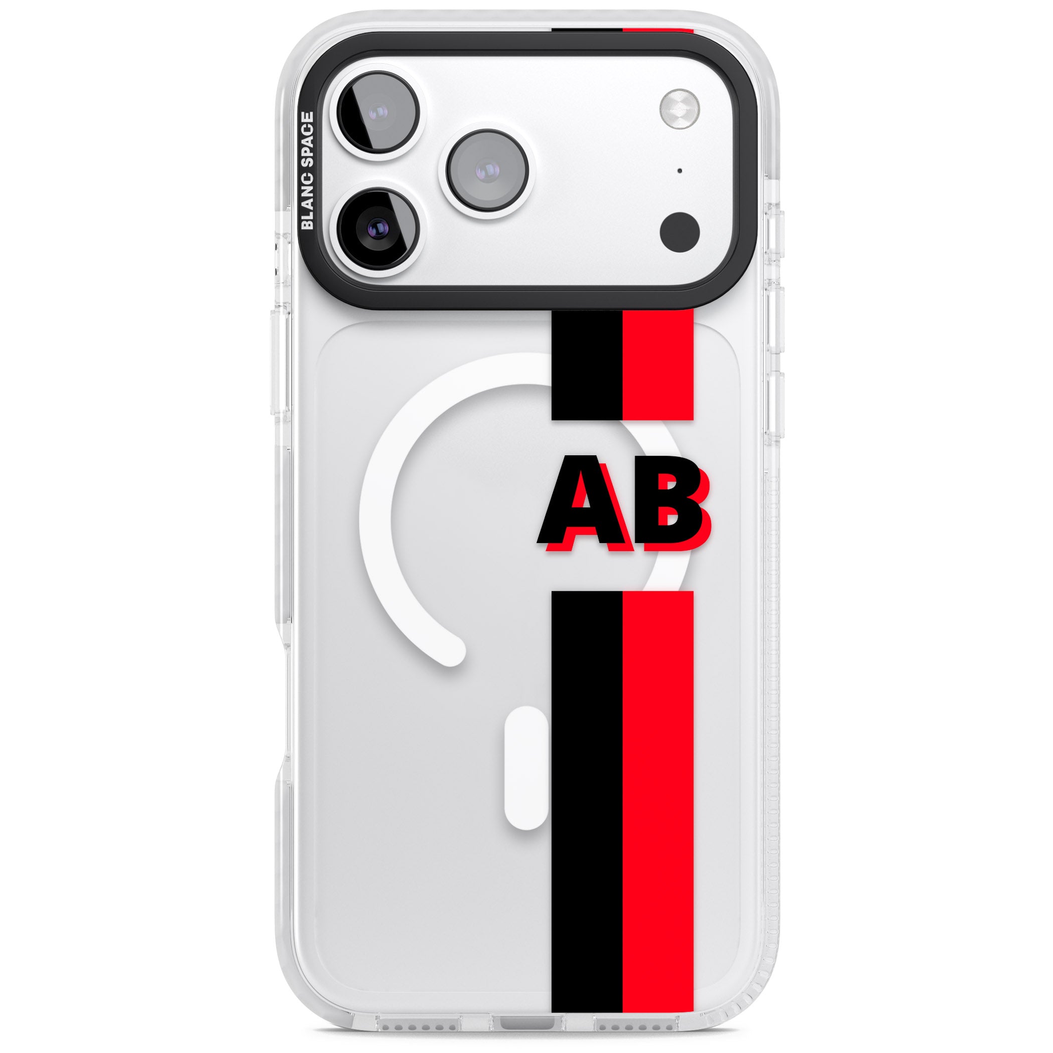 Personalised Bold Stripe iPhone 17 Pro Impact Pro Clear Phone Case