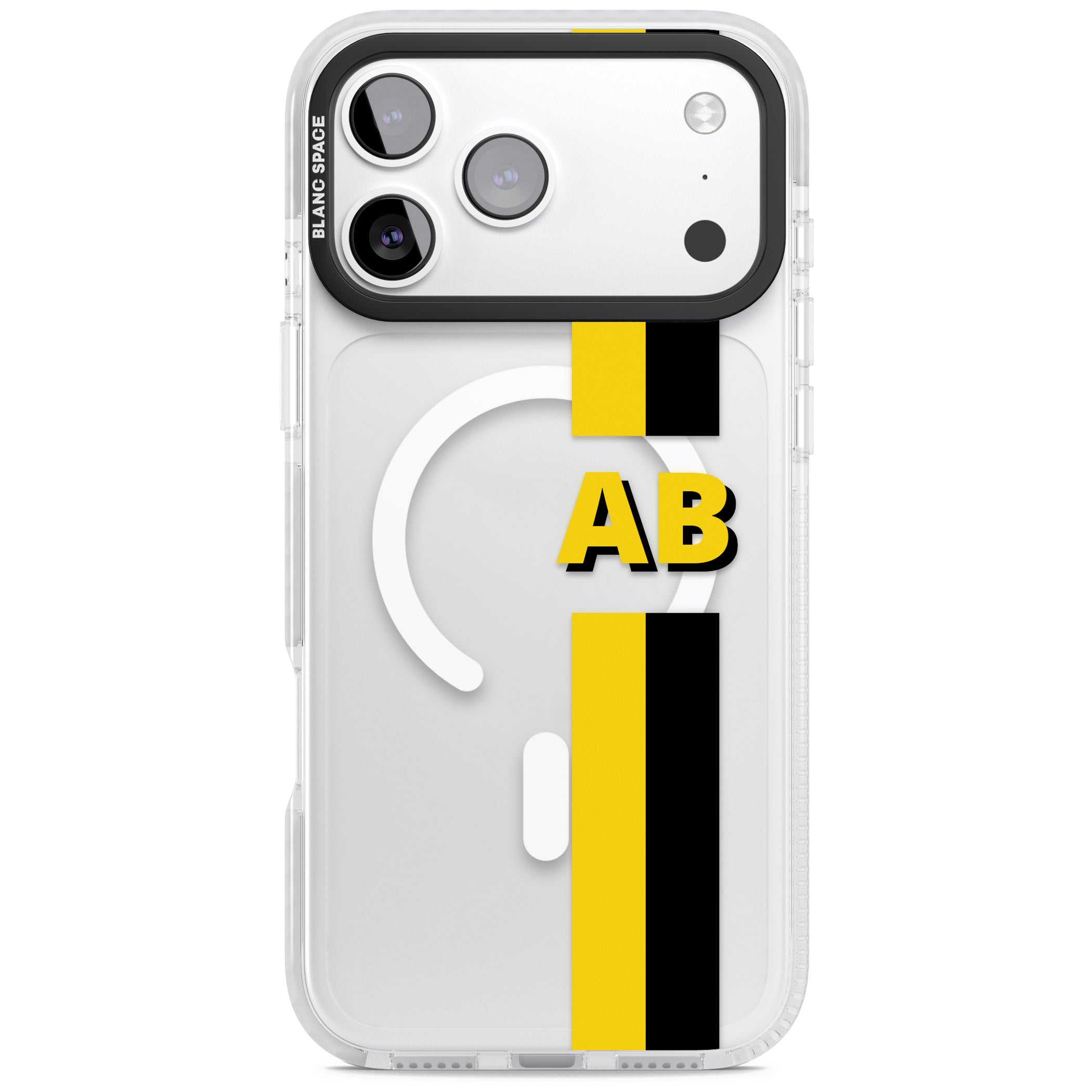 Personalised Bold Name Striped iPhone 17 Pro Impact Pro Clear Phone Case