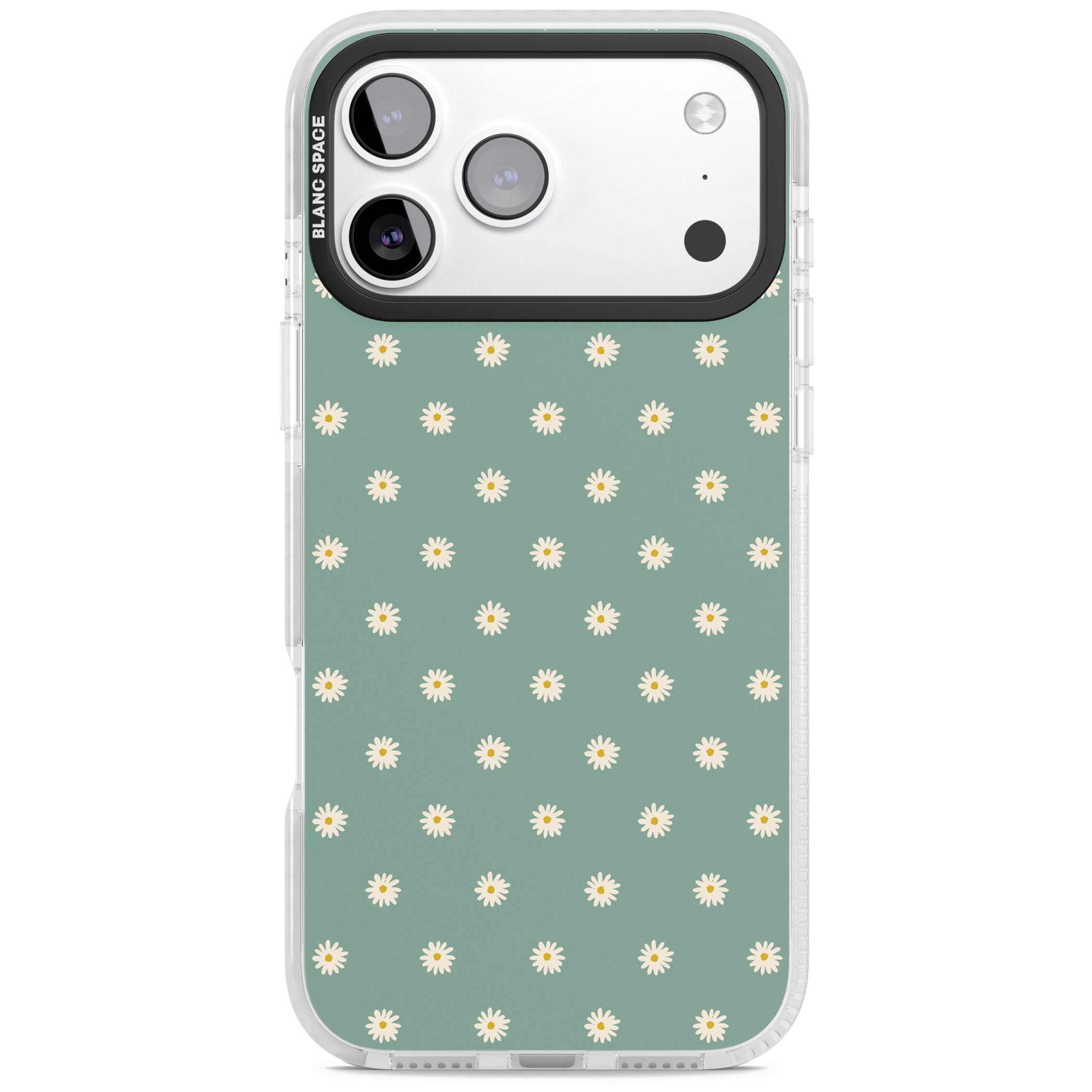 Sage Daisy Floral iPhone 17 Pro Impact Pro Clear Phone Case