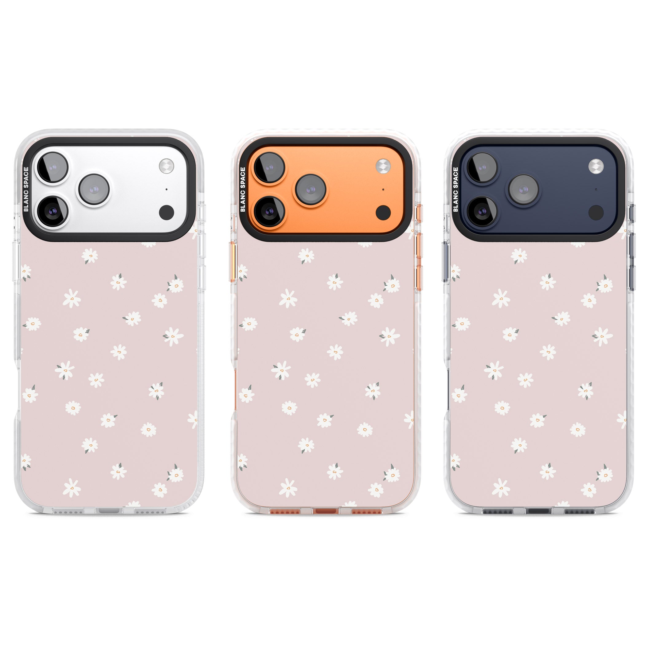 Painted Daises On Pink iPhone 17 Pro Impact Pro Clear Phone Case APT Impact Protection