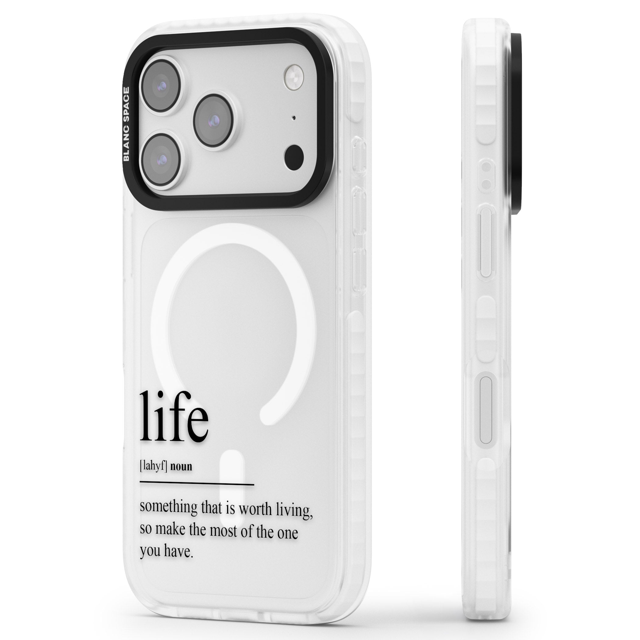 Life iPhone 17 Pro Impact Pro Clear Phone Case Side Profile