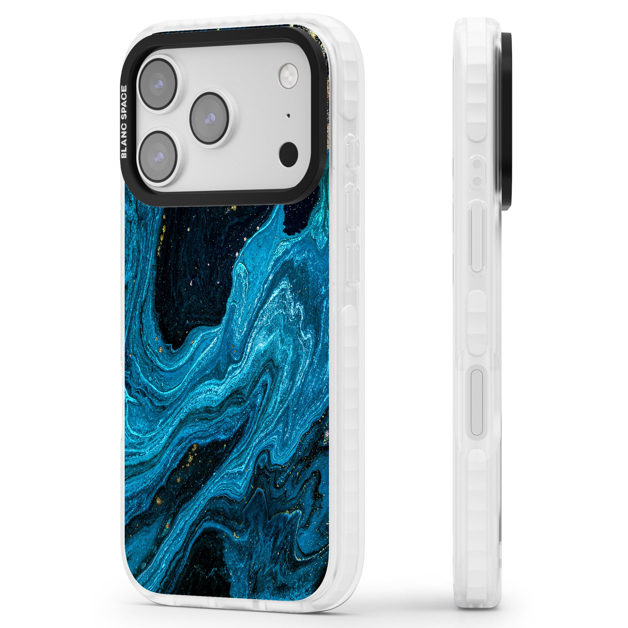 Saphire Lagoon iPhone 17 Pro Impact Pro Clear Phone Case Side Profile