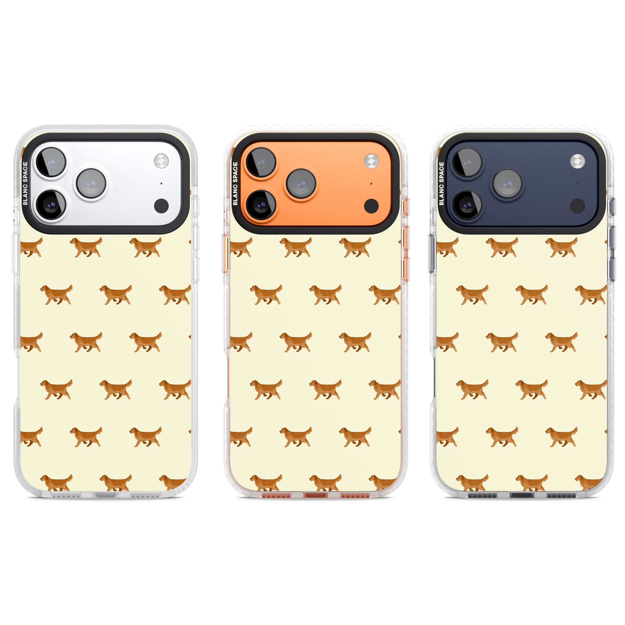 Golden Retriever Dog Pattern iPhone 17 Pro Impact Pro Clear Phone Case APT Impact Protection