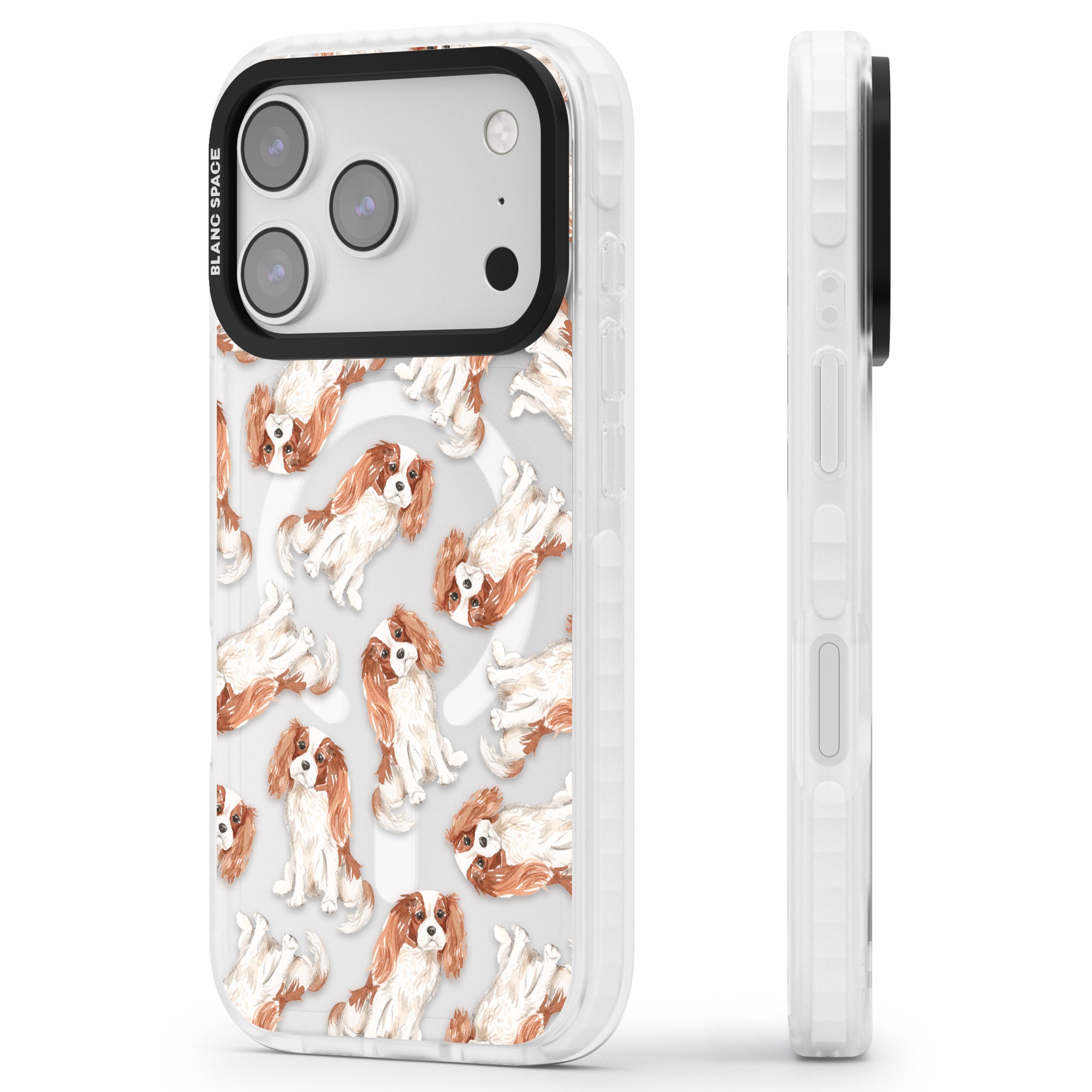 Cavalier King Charles Spaniel iPhone 17 Pro Impact Pro Clear Phone Case Side Profile