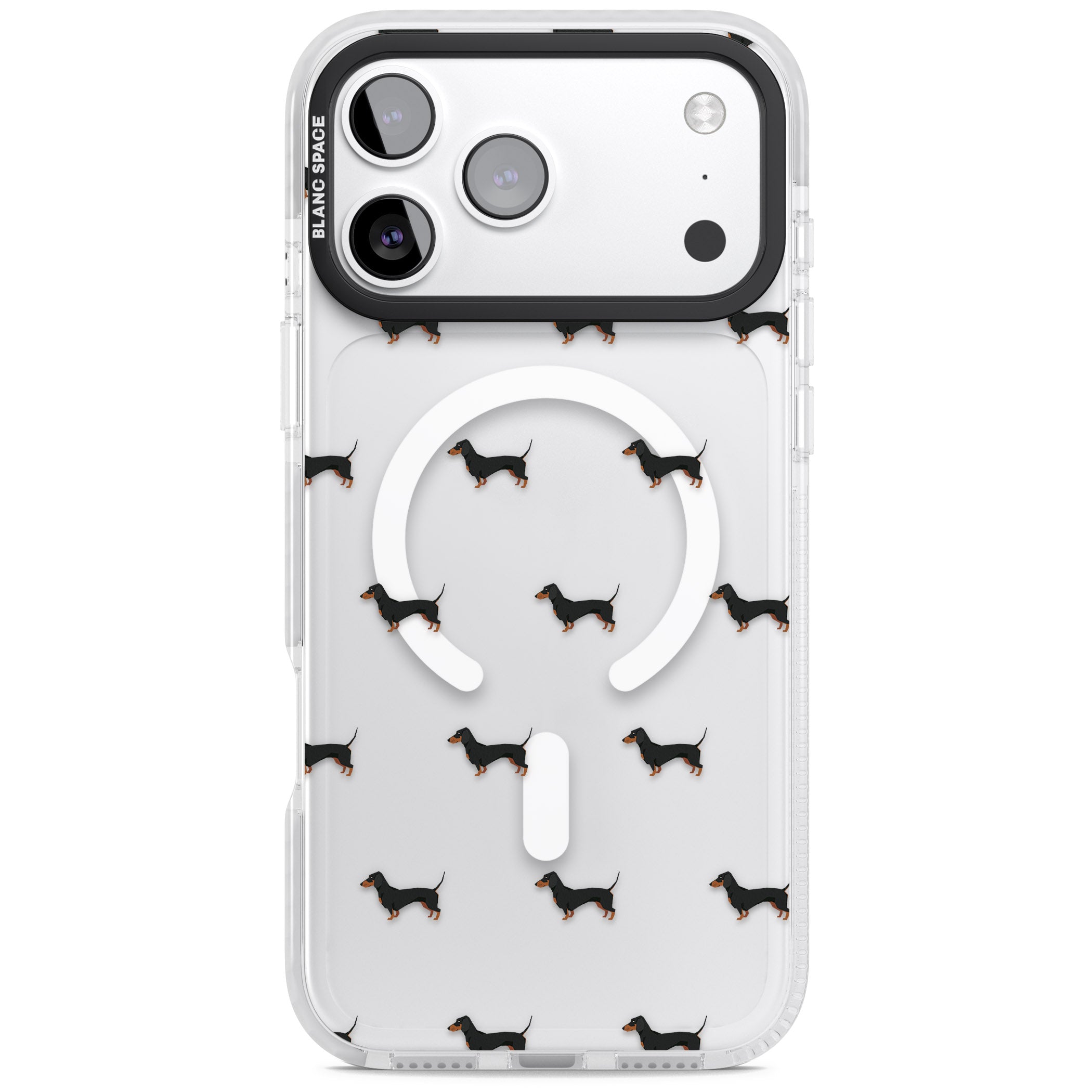Dachshund Pattern Clear iPhone 17 Pro Impact Pro Clear Phone Case