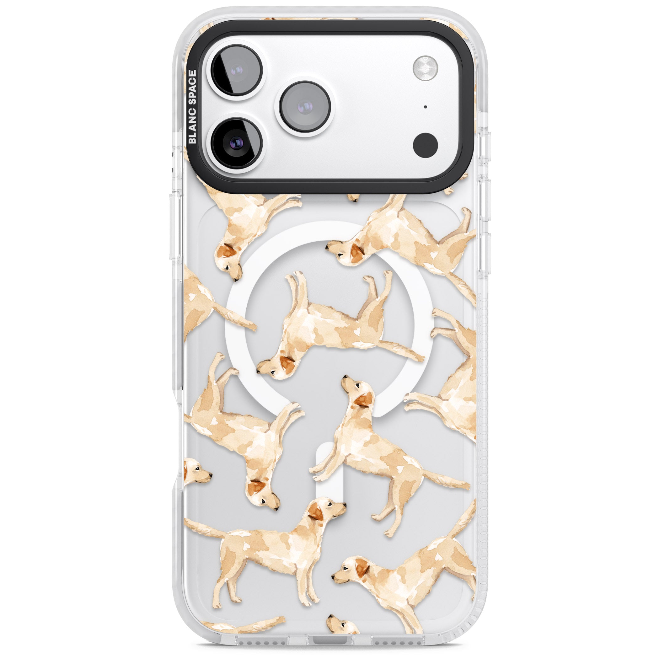 Yellow Labrador Watercolour Dog Pattern iPhone 17 Pro Impact Pro Clear Phone Case