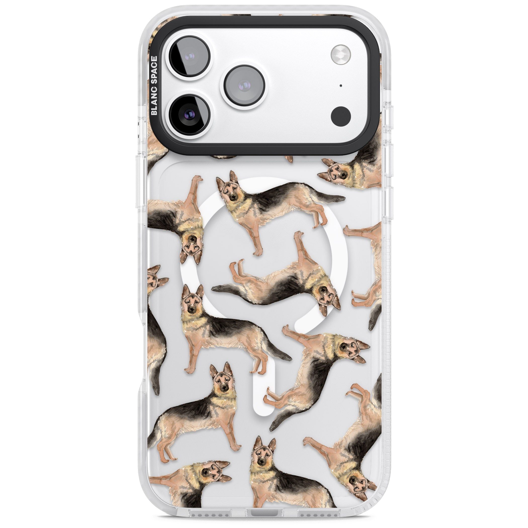 German Shepherd Pattern Classic iPhone 17 Pro Impact Pro Clear Phone Case