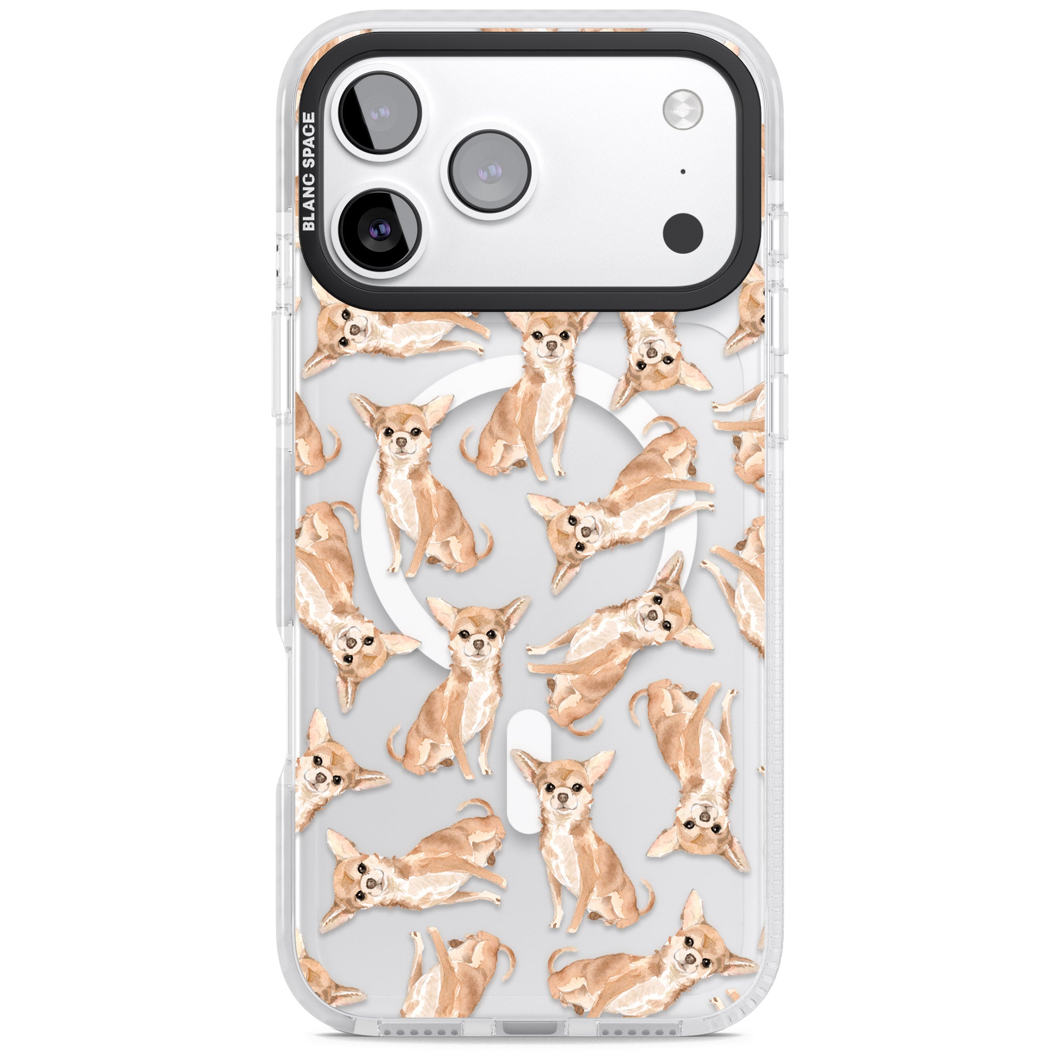 Chihuahua Watercolour Dog Pattern iPhone 17 Pro Impact Pro Clear Phone Case