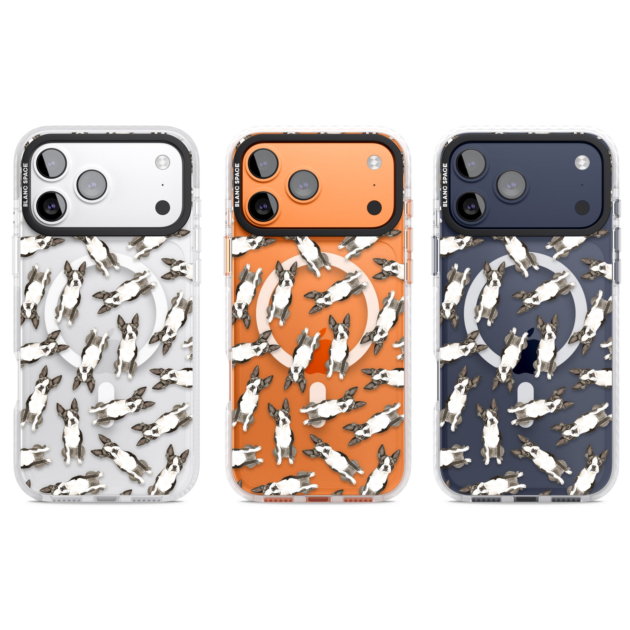 Boston Terrier Watercolour iPhone 17 Pro Impact Pro Clear Phone Case APT Impact Protection