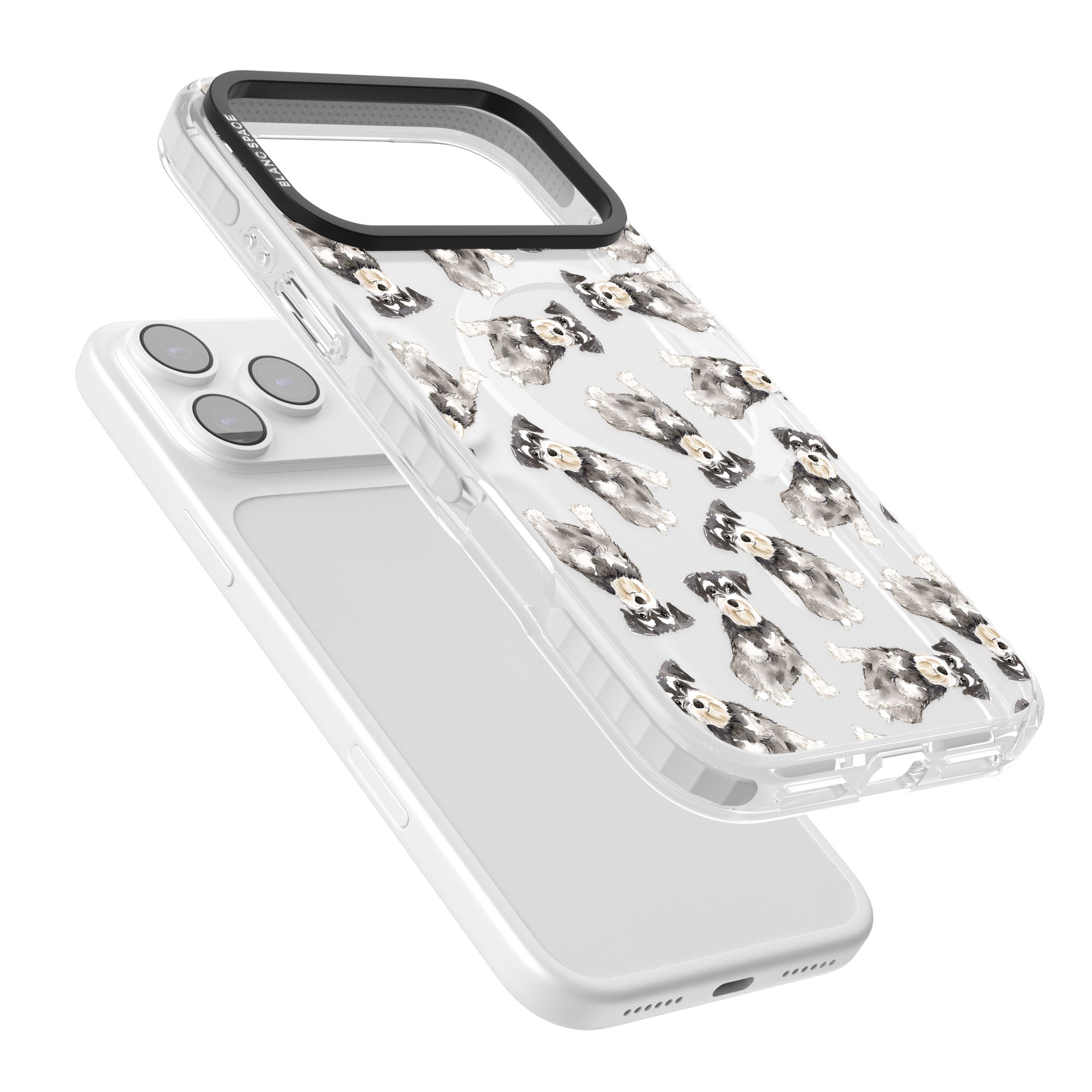 Miniature Schnauzer Watercolor iPhone 17 Pro Impact Pro Clear Phone Case Colours