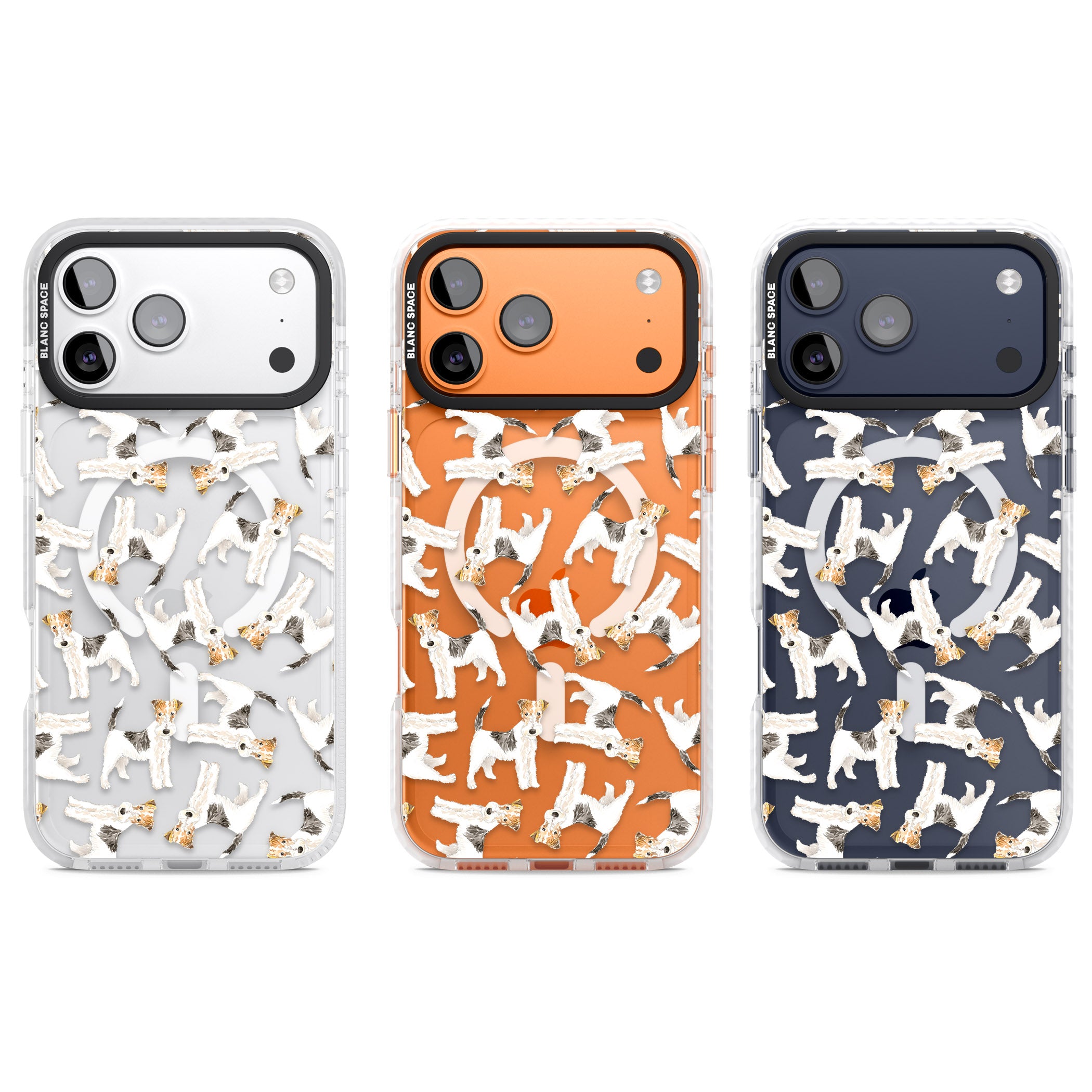 Wire Haired Fox Terrier Dog Pattern iPhone 17 Pro Impact Pro Clear Phone Case APT Impact Protection