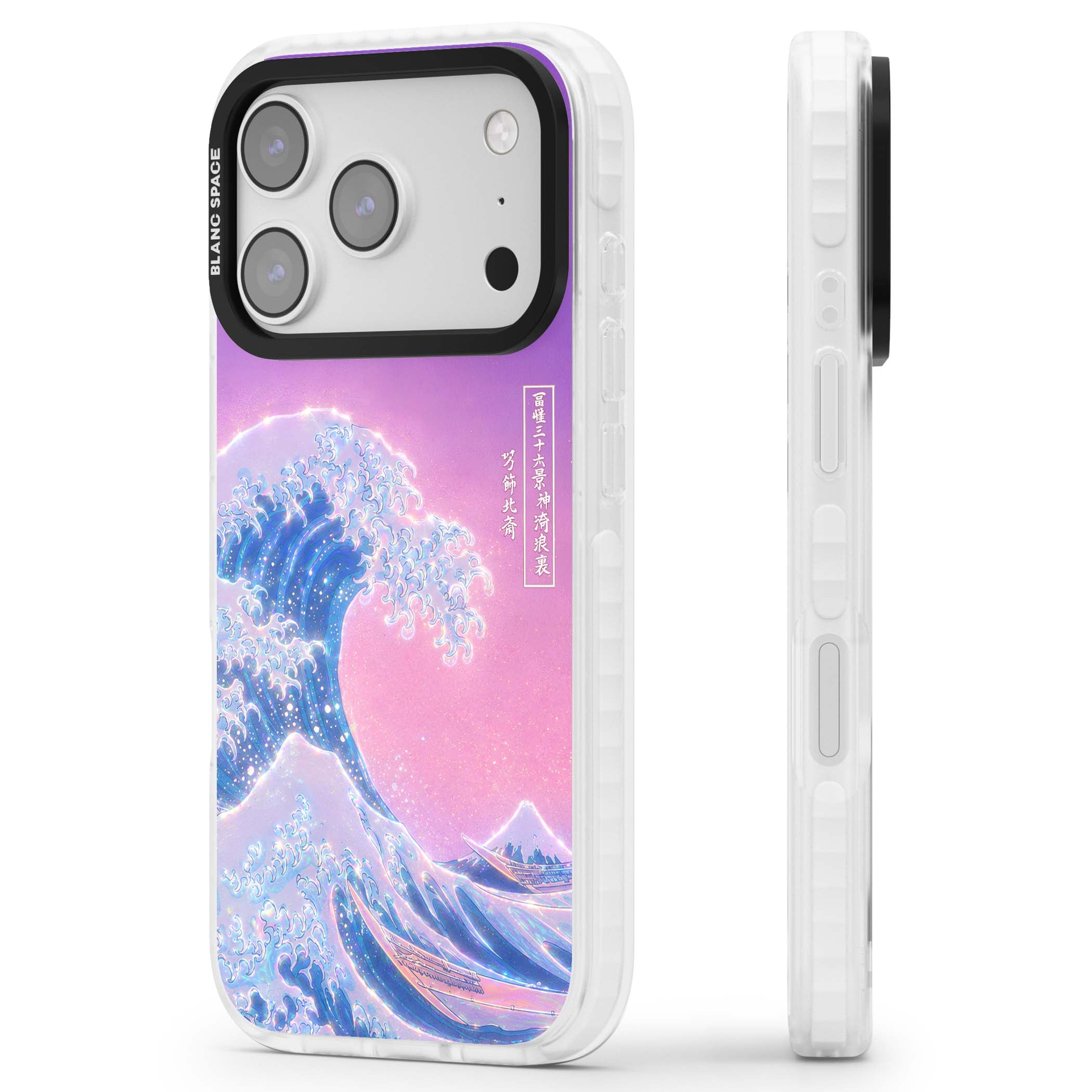 The Great Opal Wave Japanese iPhone case featuring Hokusai's great wave in iridescent pastels with lilac sky and Mou | Impact Magsafe case for iPhone 17 Pro, iPhone 17 Pro Max