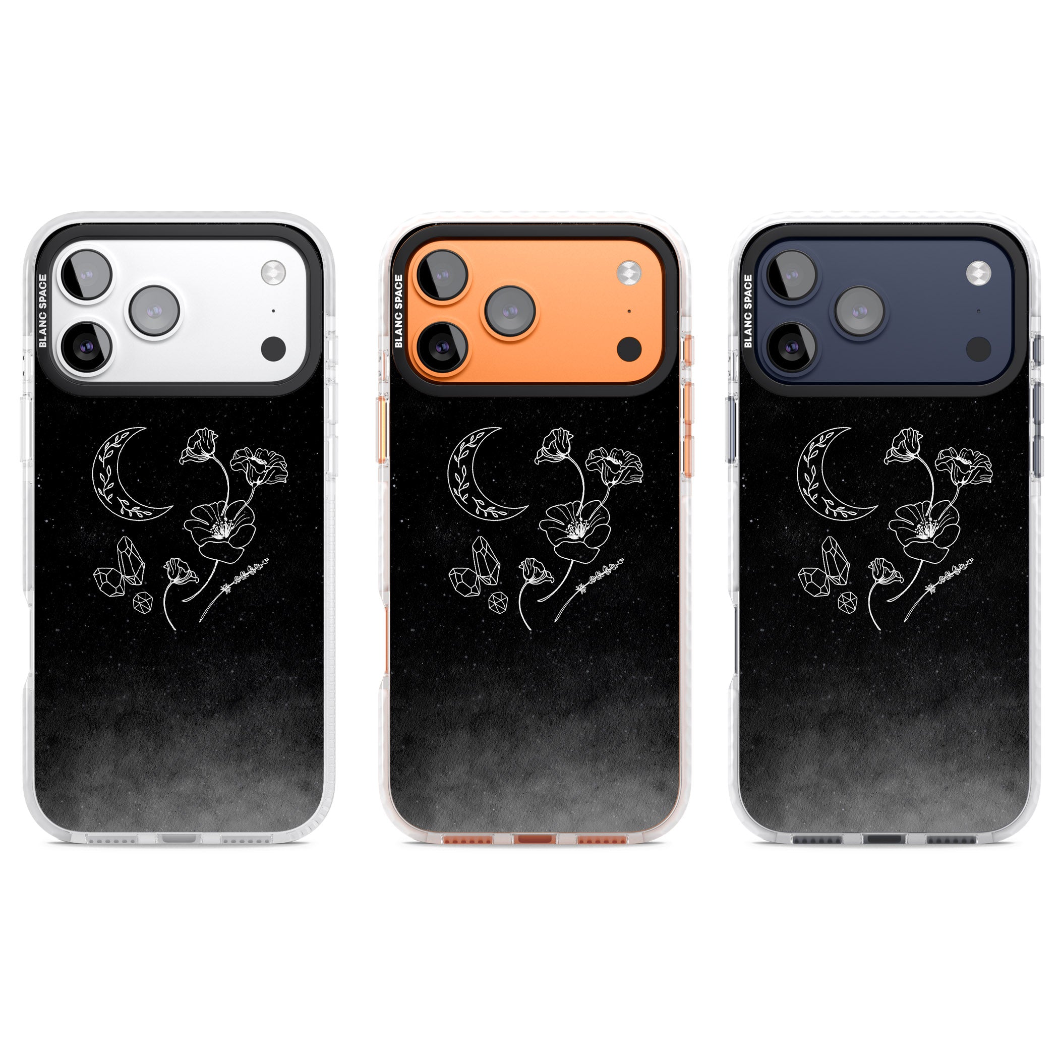 Midnight Moon Botanic iPhone 17 Pro Impact Pro Clear Phone Case APT Impact Protection