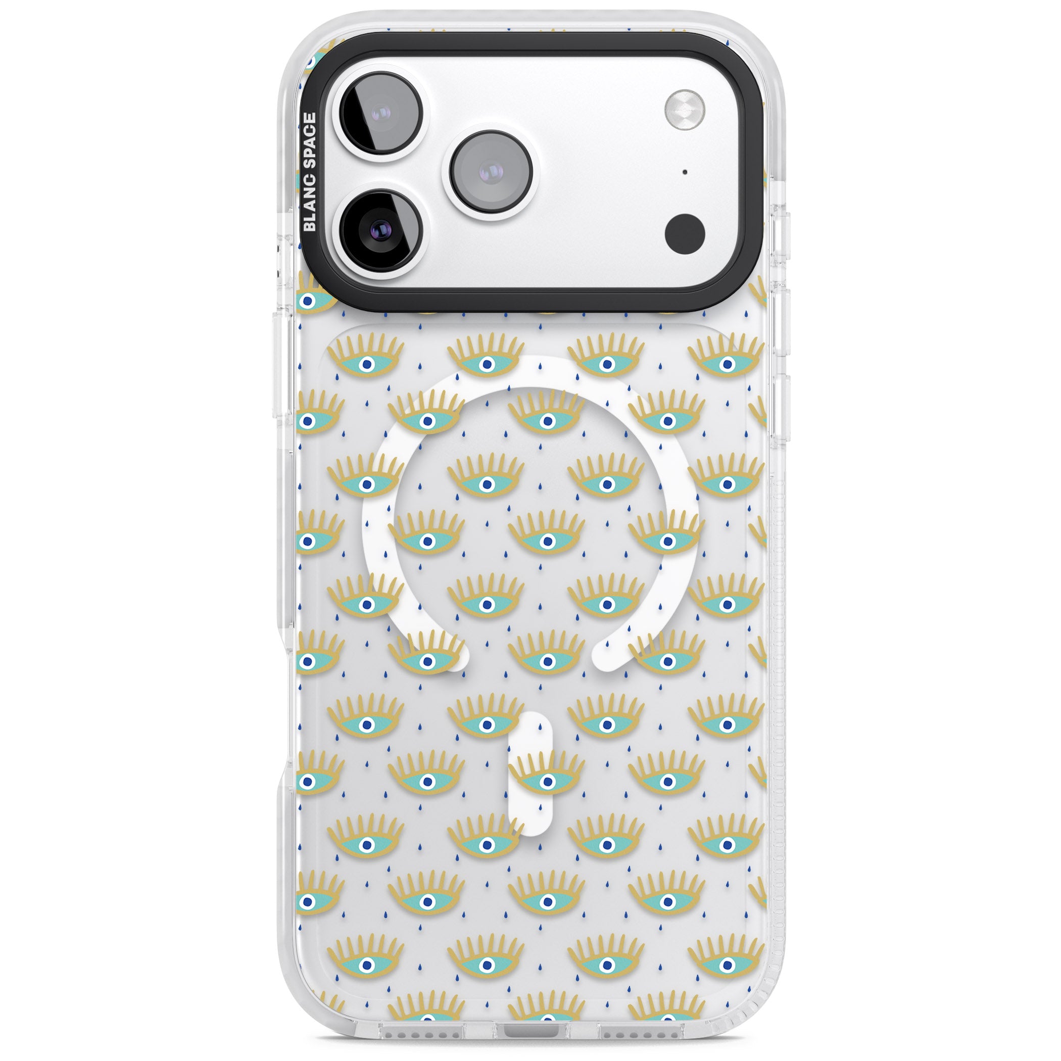 Crying Eyes Pattern iPhone 17 Pro Impact Pro Clear Phone Case