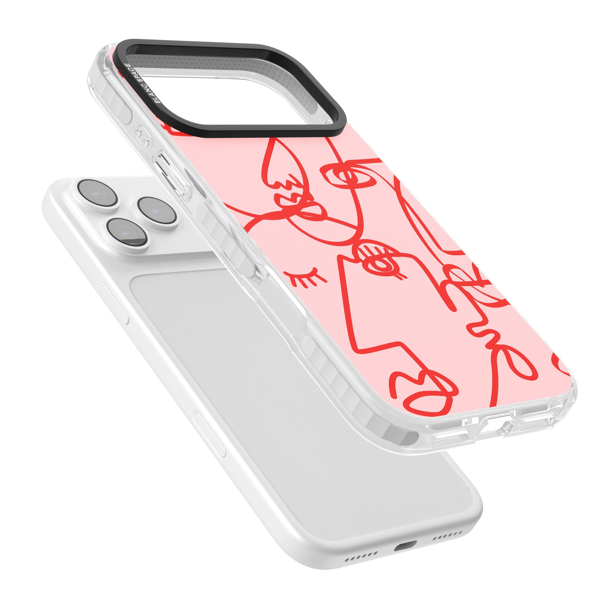Red Line Art iPhone 17 Pro Impact Pro Clear Phone Case Colours