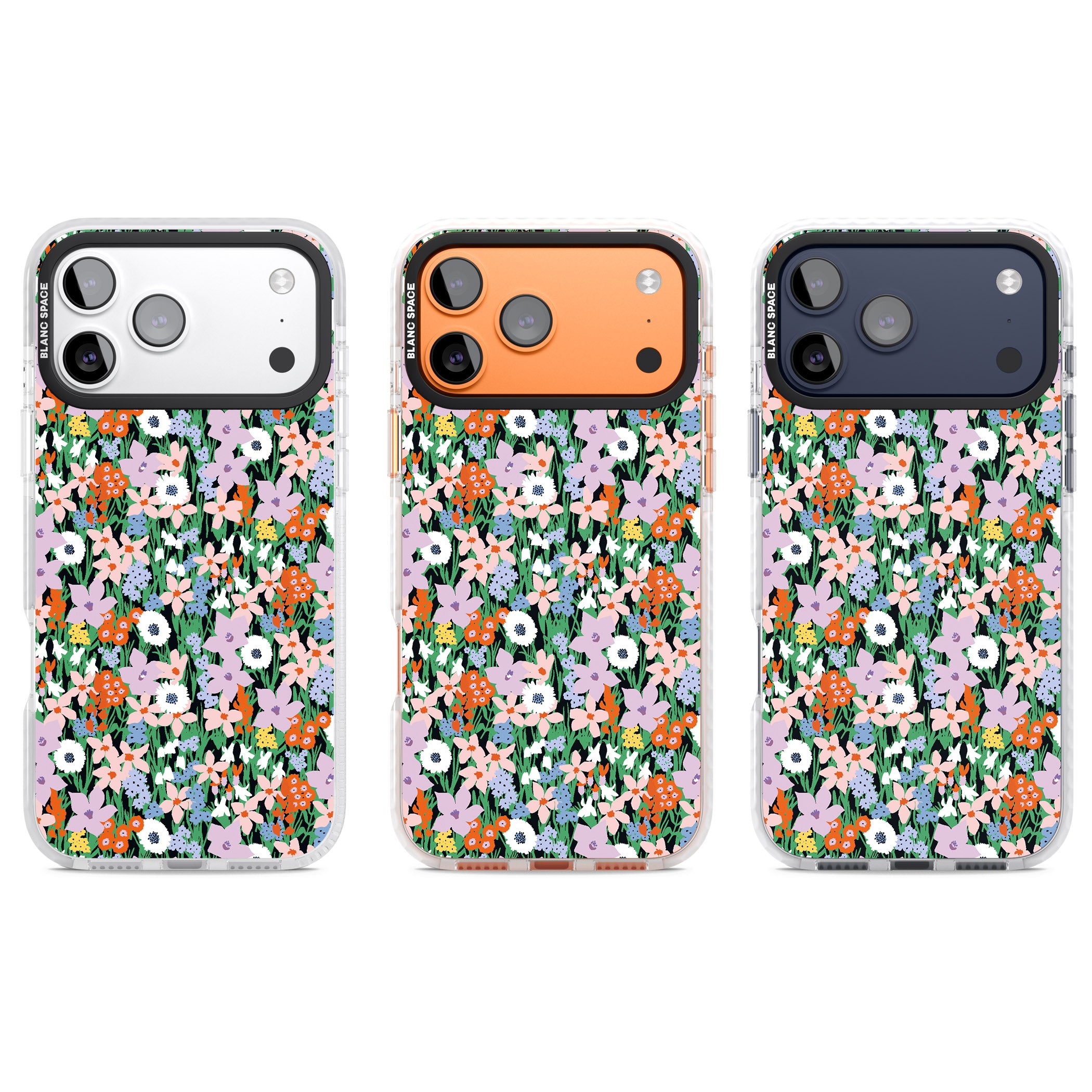 Jazzy Floral Mix iPhone 17 Pro Impact Pro Clear Phone Case APT Impact Protection