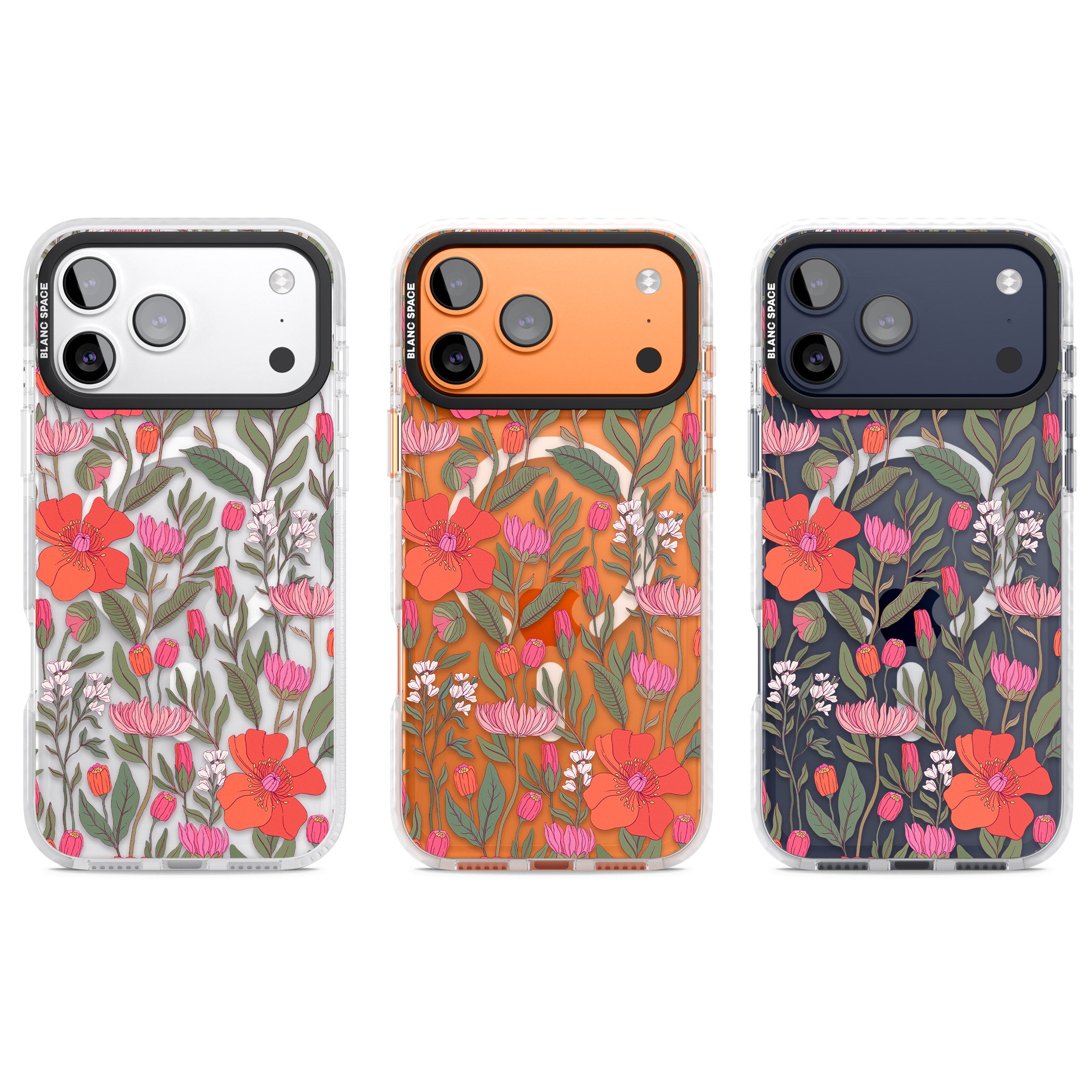 Peachy Floral iPhone 17 Pro Impact Pro Clear Phone Case APT Impact Protection