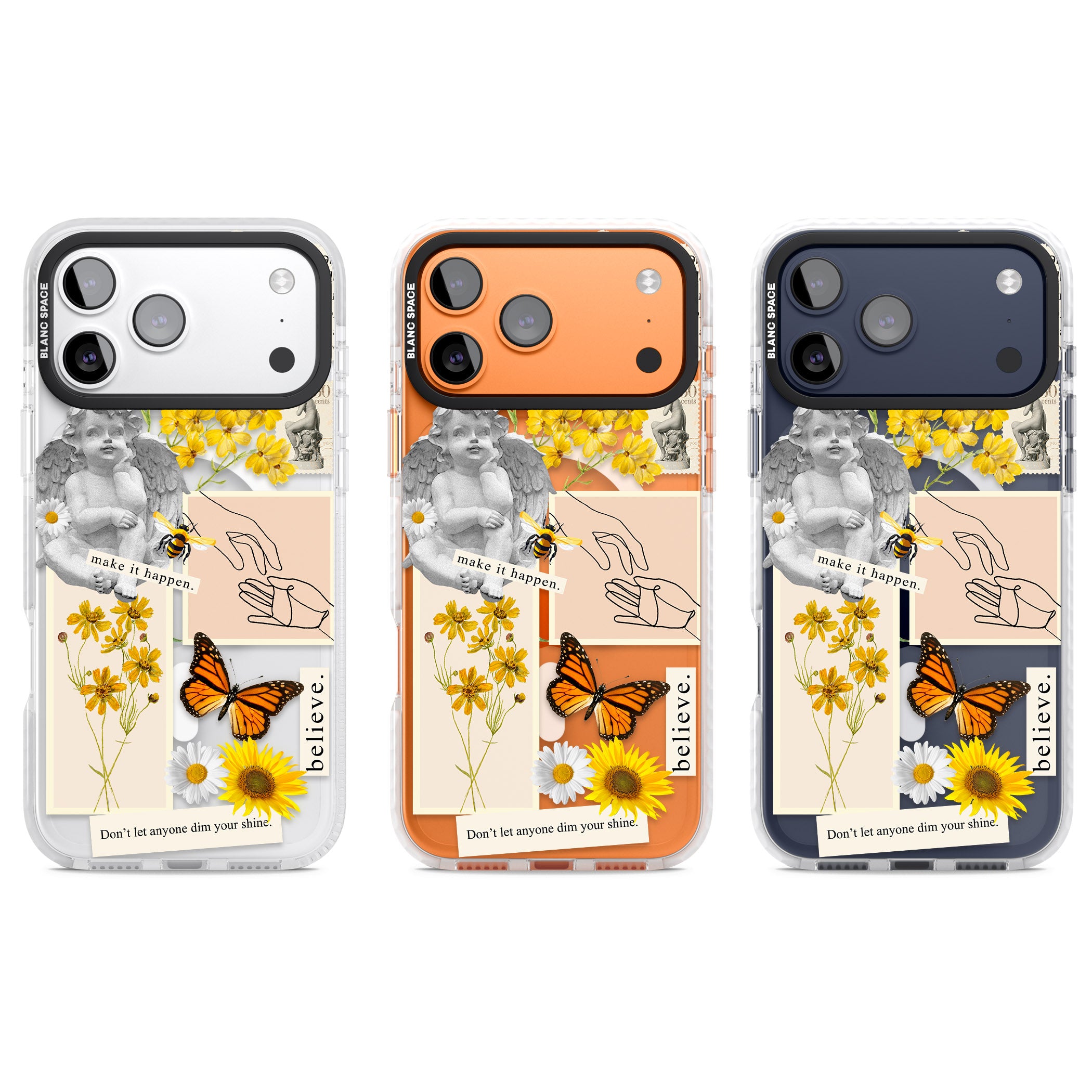 Vintage Wildflower Collage iPhone 17 Pro Impact Pro Clear Phone Case APT Impact Protection